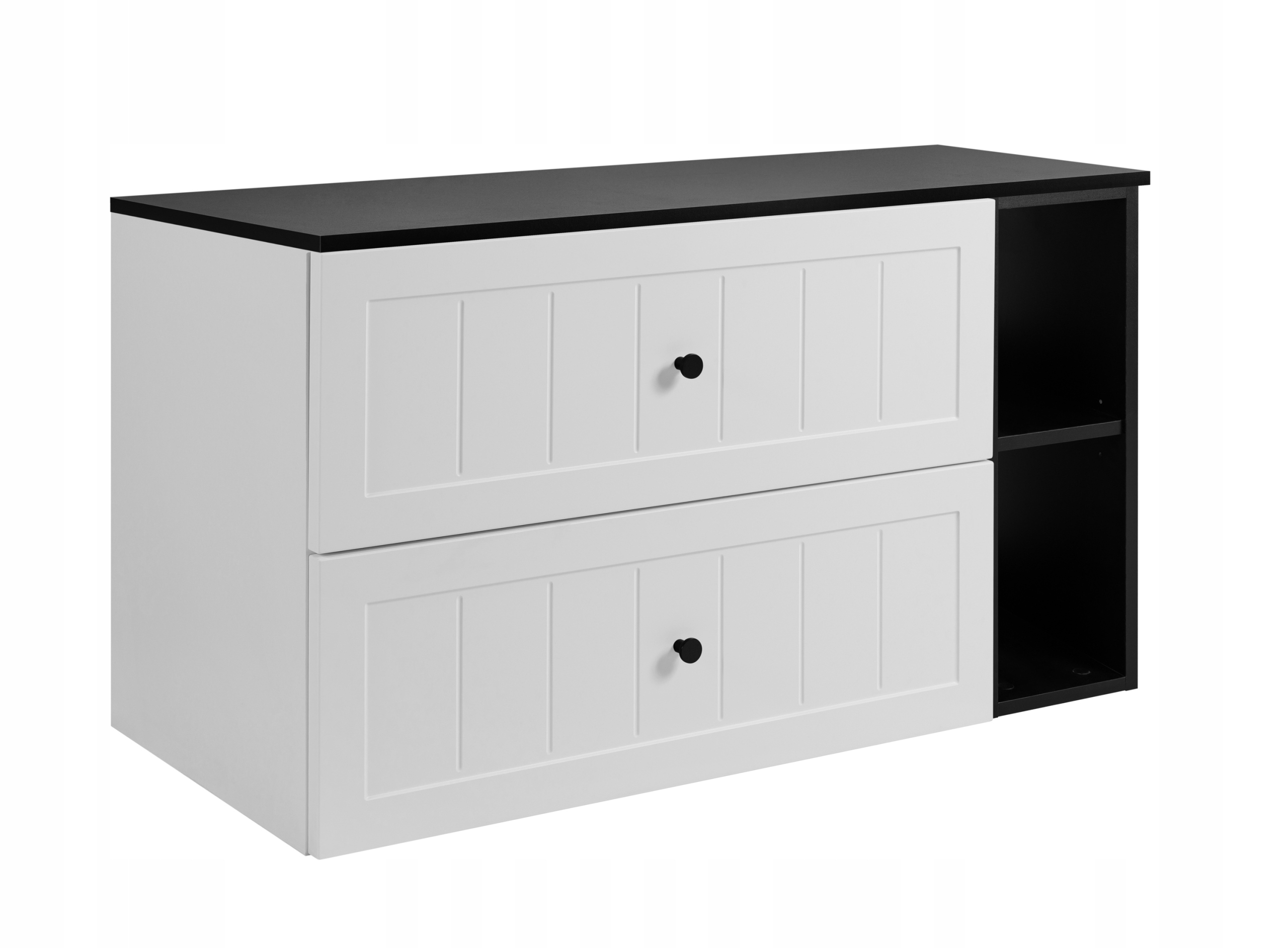 Koupelnová skříňka Pod Umyvadlo 100 bílá černá Frézovaná čela Mdf knoflíky