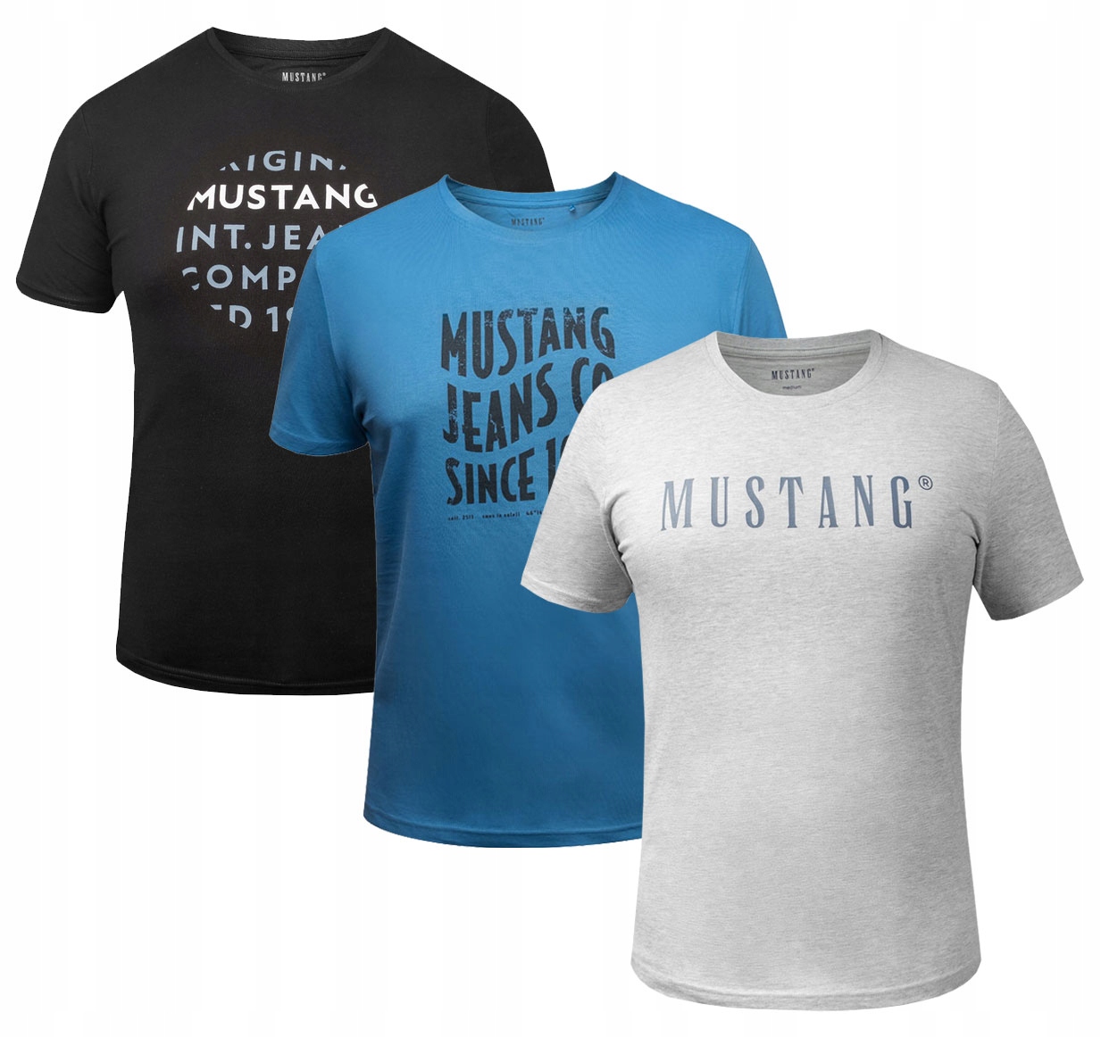 Mustang Tričko Pánské Tričko 100% Bavlna 3-BALENÍ MIX M