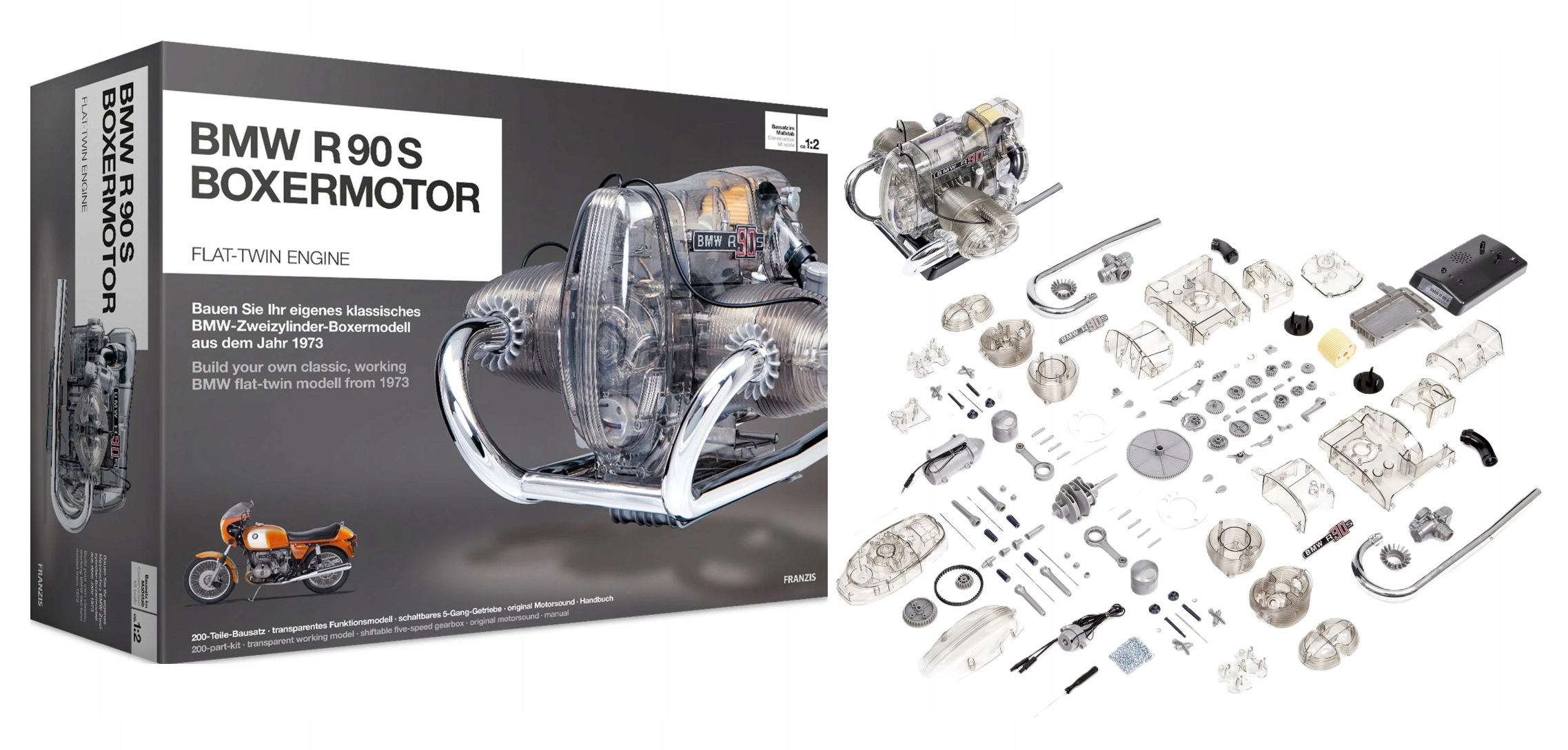 МОДЕЛЬ BMW R 90 S ДВИГАТЕЛЬ BOXER ДЛЯ СКЛАДЫВАНИЯ 200 EL