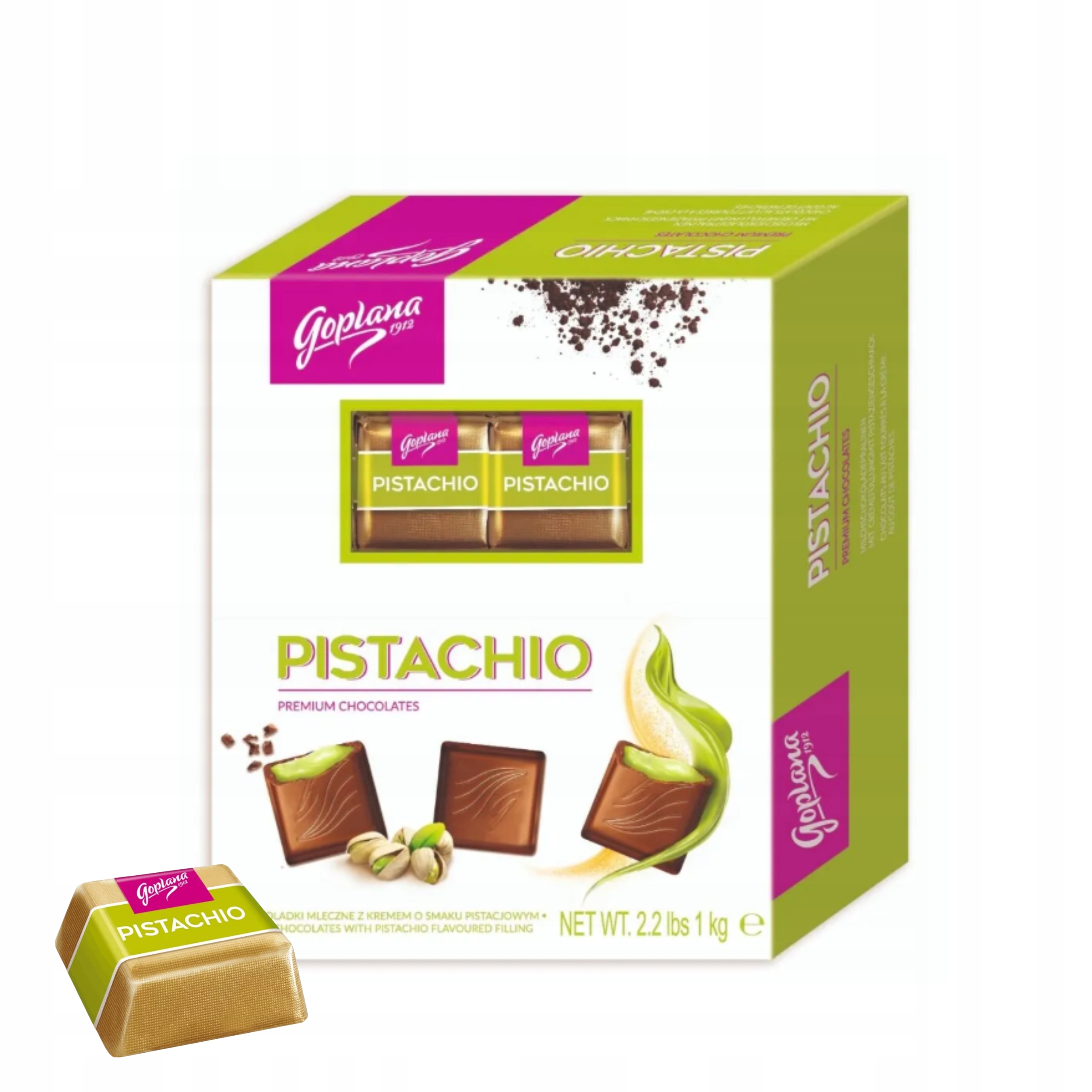 Czekoladki z klasą Pistachio Goplana 1kg z kremem pistacjowym