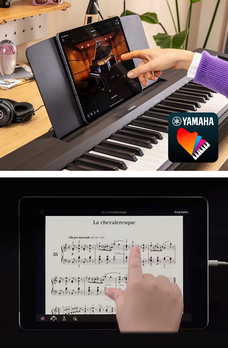 YAMAHA P-145 +Duży Pedał +Ławka +Statyw Drewniany Obsługuje programy FlowKey