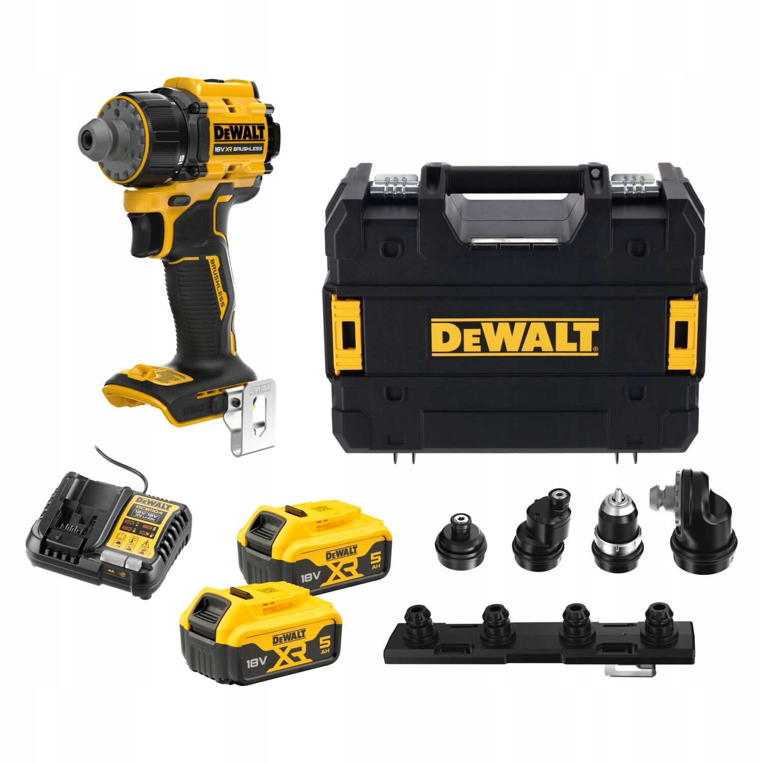 Dewalt Wiertarko-wkrętarka 18V 73NM 1650 Obr/min 4 Głowice 2x5Ah DCD803P2T