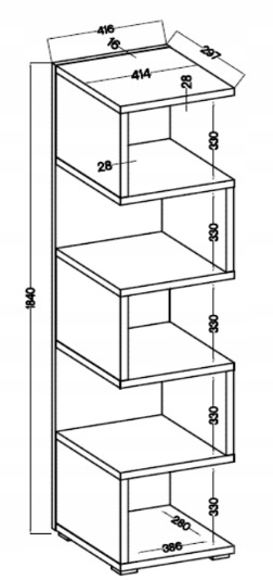 Regał stojący schodkowy do salonu MORE AR 01 Marka ABCmeble