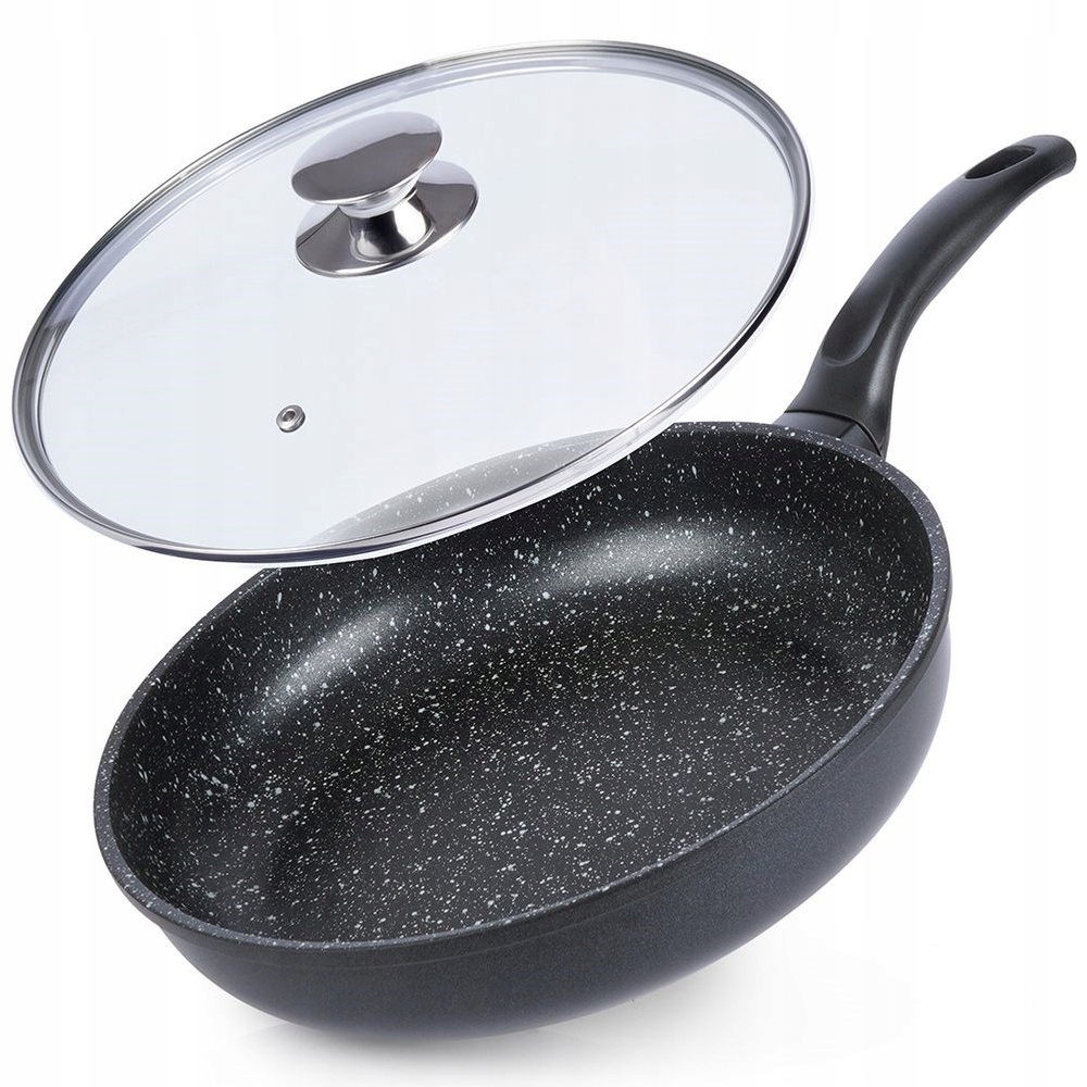 Panvica S Pokrievkou Na Indukciu Gaz 28 CM Dusenie Smaženie