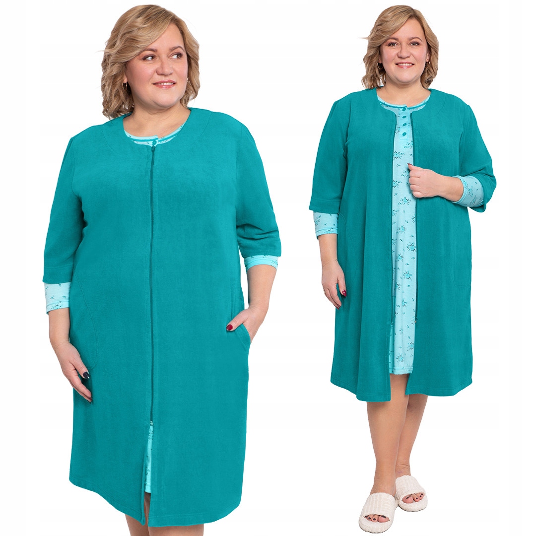 Zelený župan – župan plus velikost 54