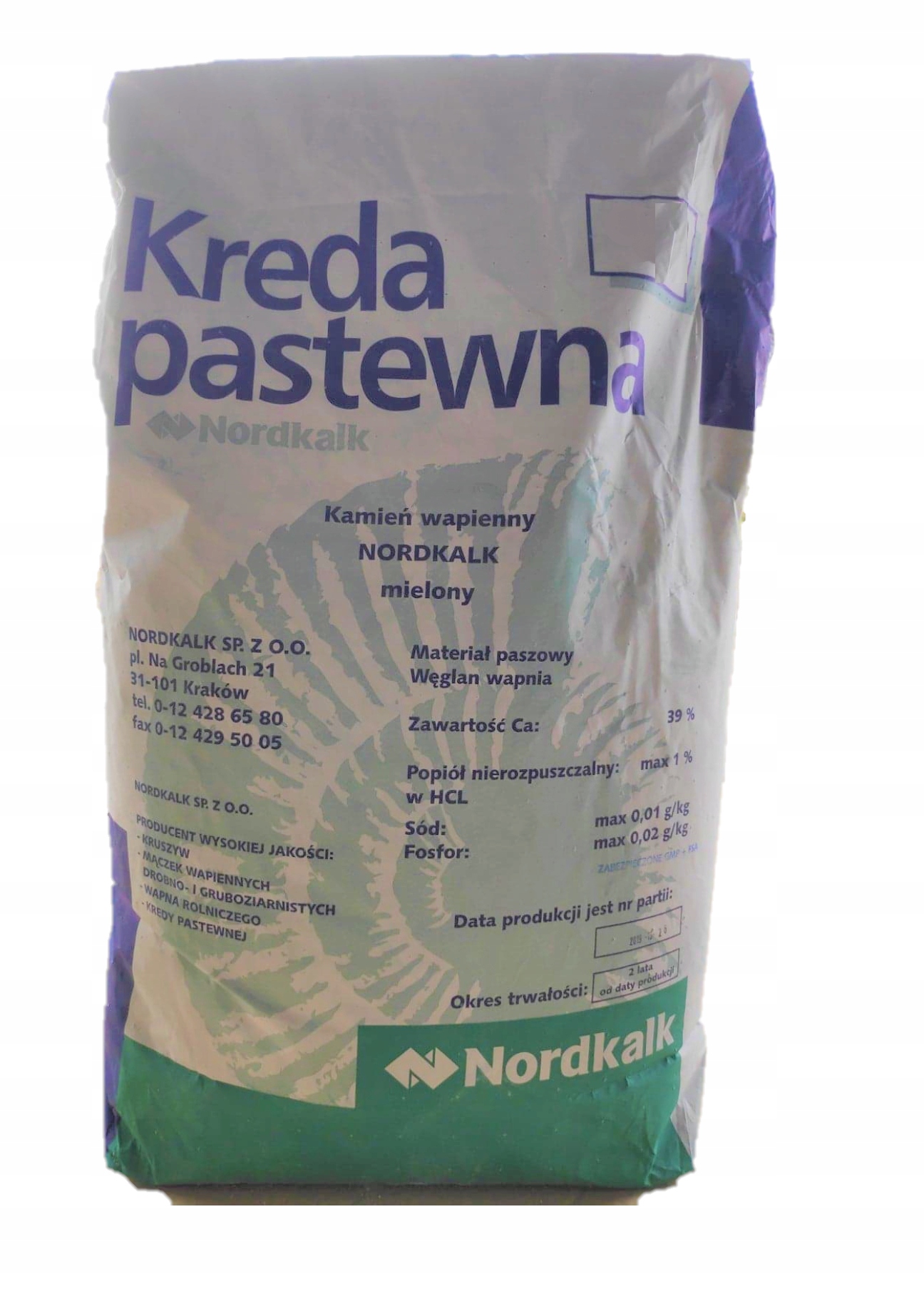 KREDA PASTEWNA, NA SKORUPKI DLA KUR, 5KG, Kod producenta Nordkalk