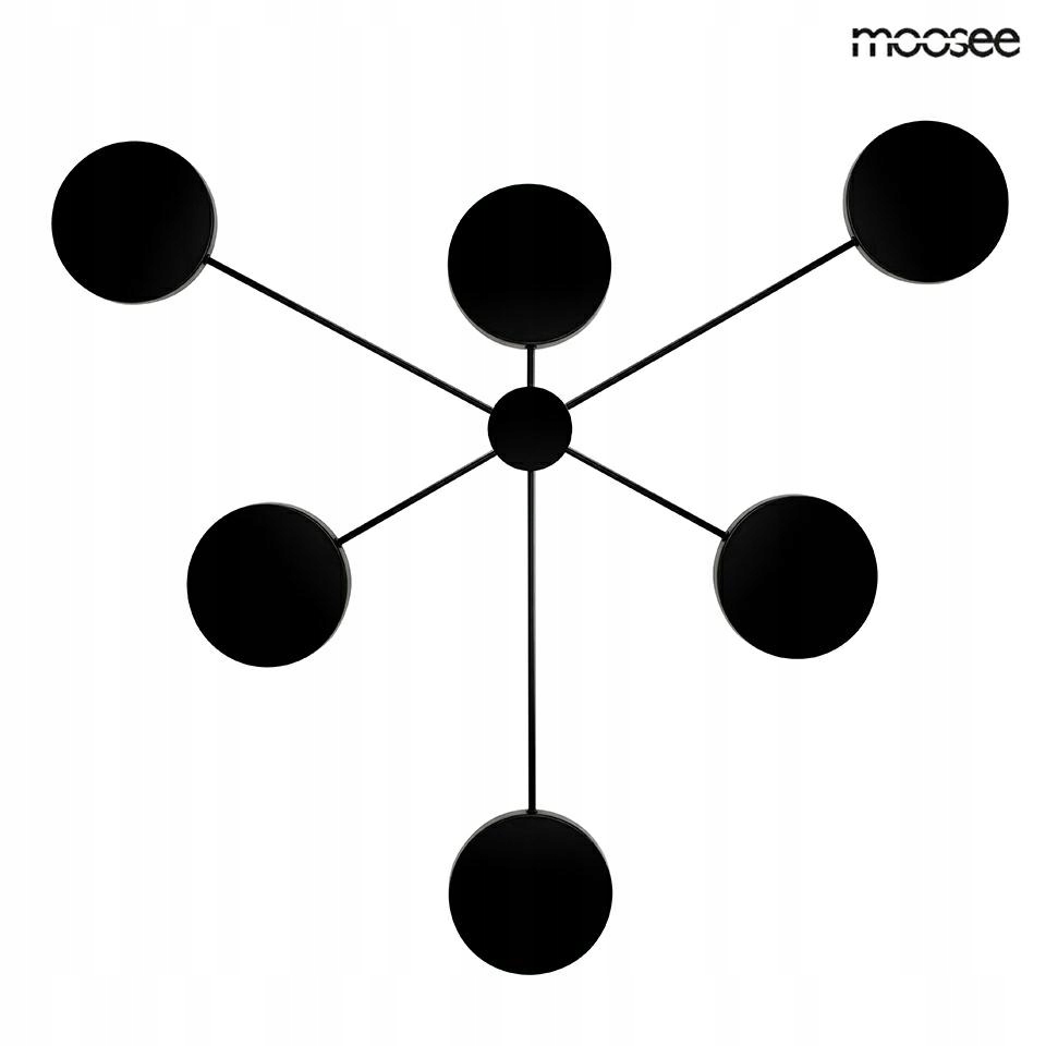 Moosee lampa ścienna Shadow 6 czarna