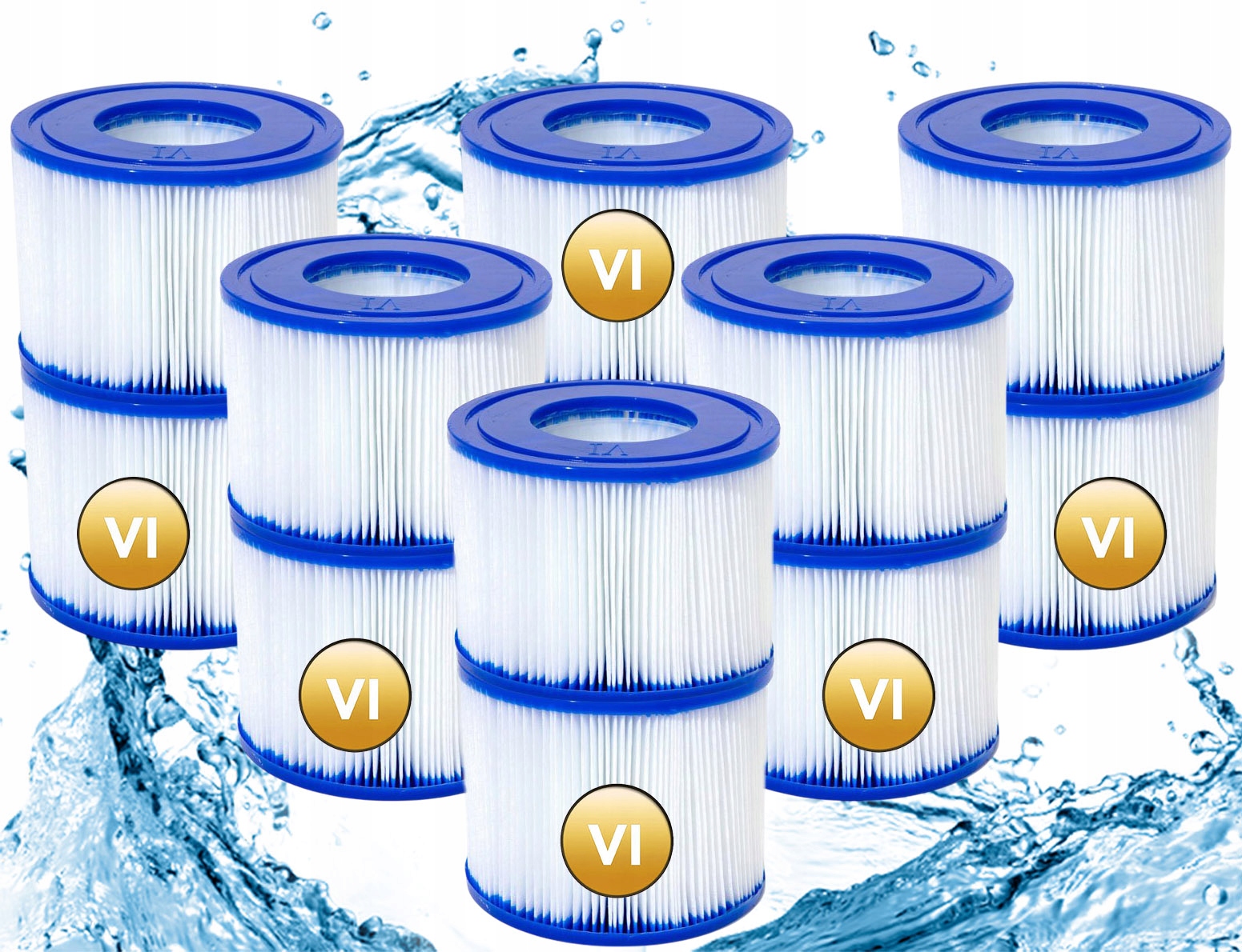 12 x Filtr Bazénového Čerpadla Jacuzzi Bestway Filtrační Vložka 60311 Typ VI
