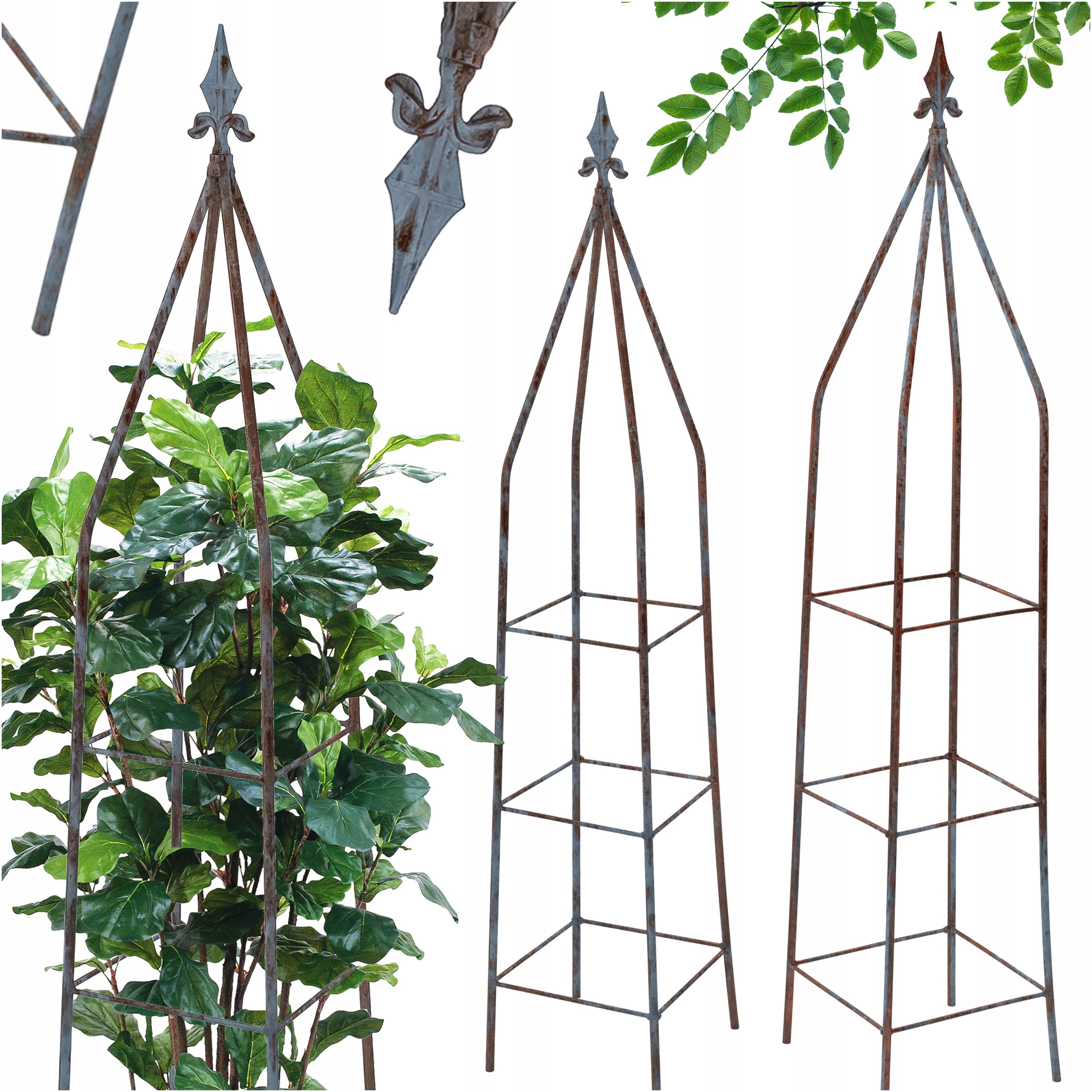 Zahradní Pergola Terasová Kovová Podpěra Pro Růže A Rostliny 130 CM, Sada X2