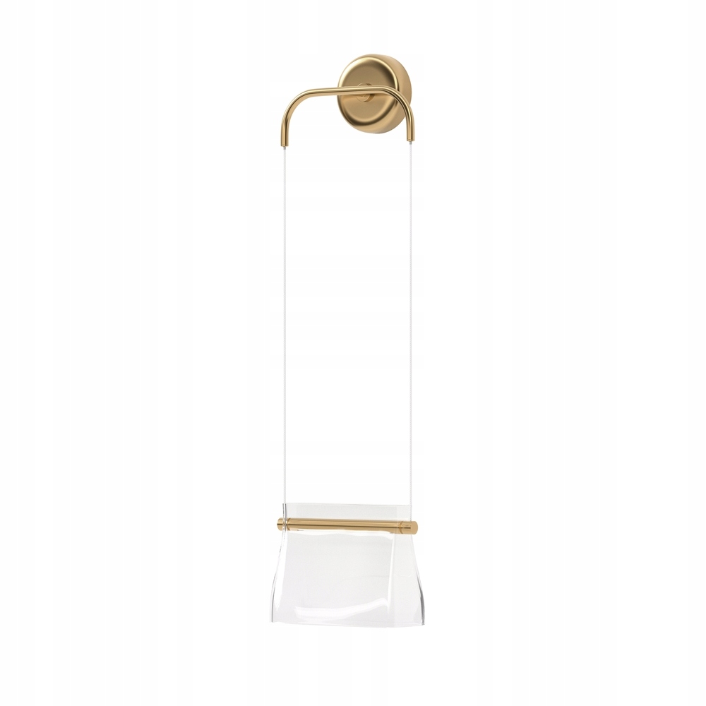 Zlatá dekoratívna sklenená nástenná lampa s Led závesným tienidlom Maytoni