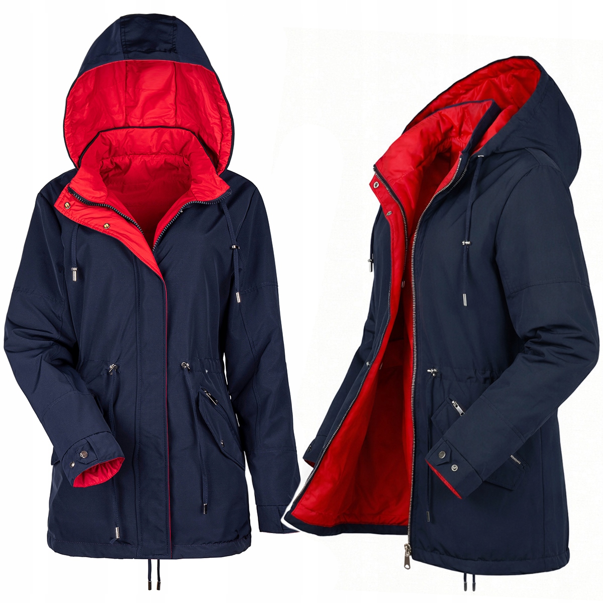 Oboustranná od S do 7XL Jarní bunda Parka 3 Barvy Přechodová S