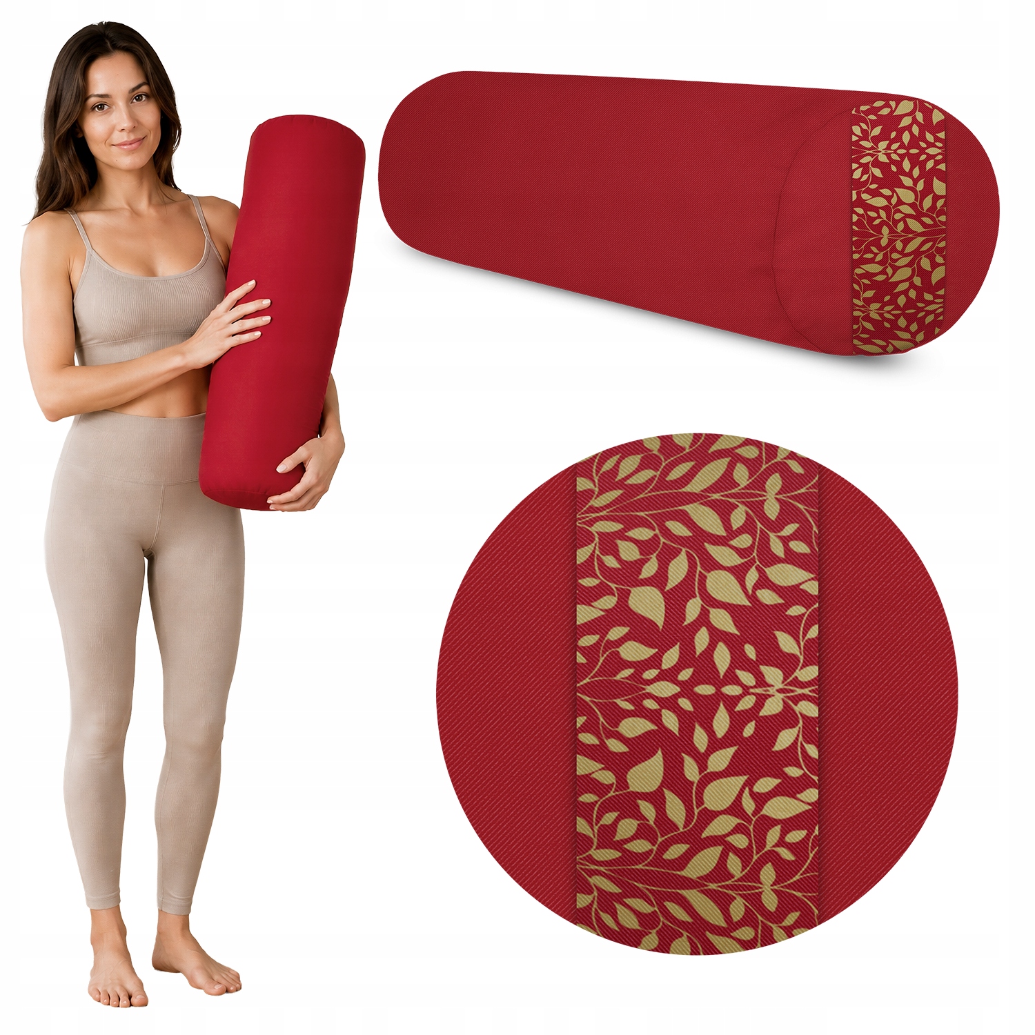 Bolster Wałek Do Jogi 70×20 łuska gryki,100% bawełna Duży
