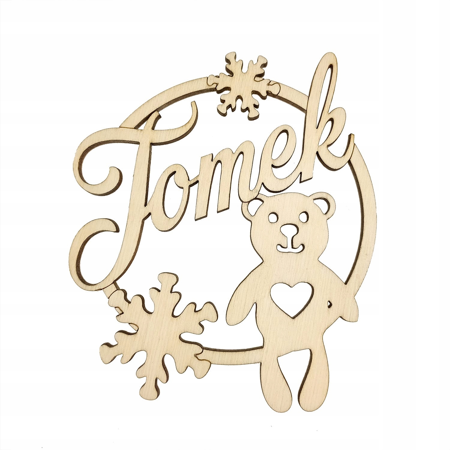 

Bombka, zawieszka na choinkę z imieniem, misio