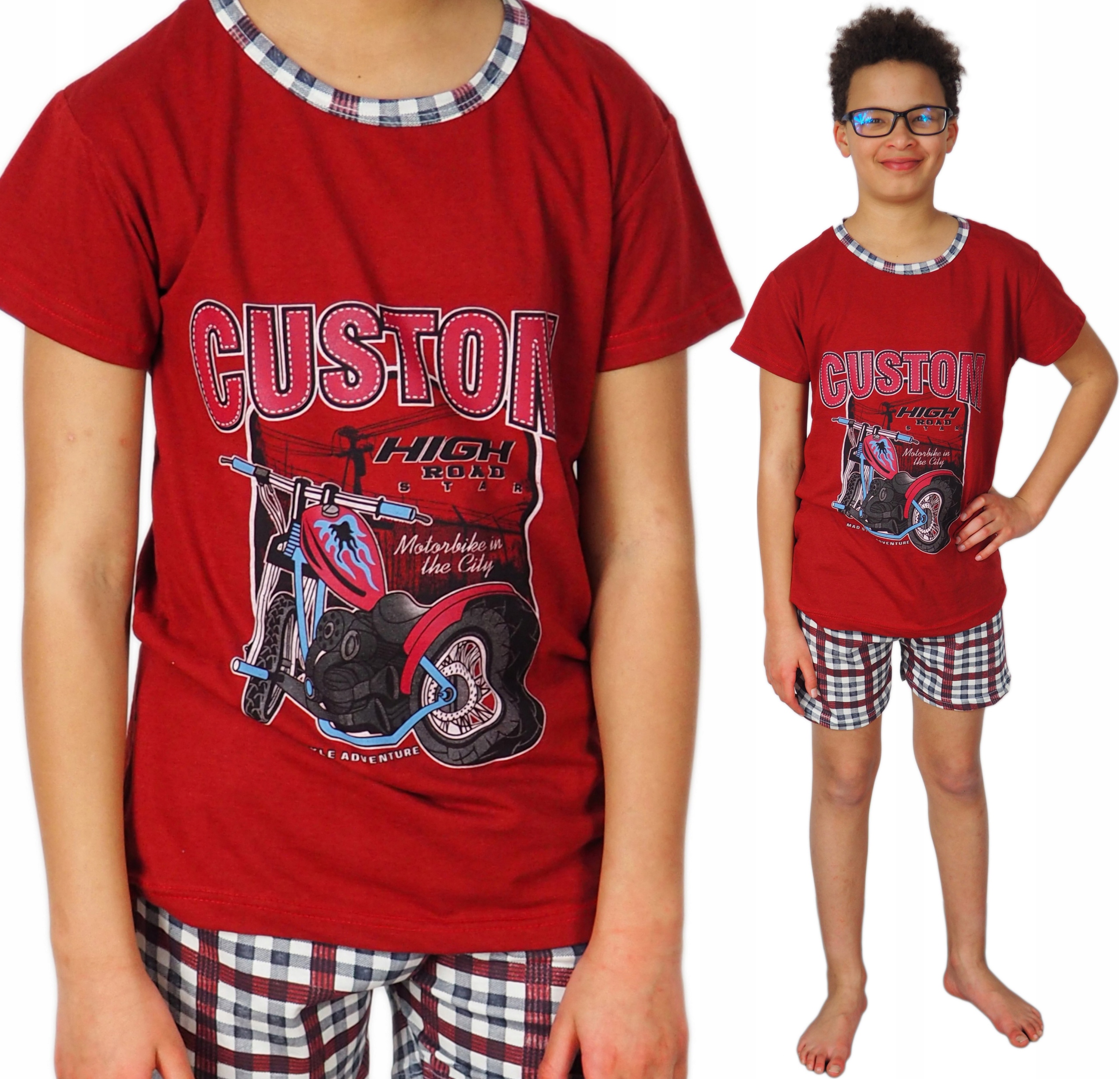 

Piżama młodzieżowa 158/164 (M) Chłopak szorty moto