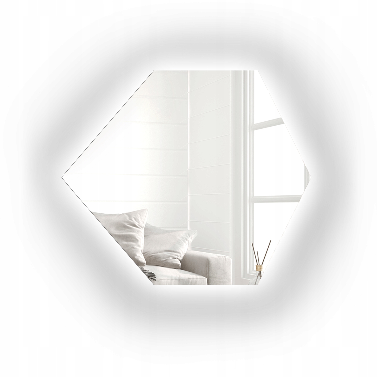 Zrcadlo geometrického tvaru Geome s Led podsvícením 100x86