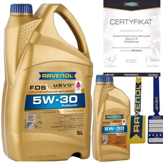 RAVENOL FDS 5W30 6L A5/B5 FORD WSS-M2C913-D RN0700 + ZAWIESZKA