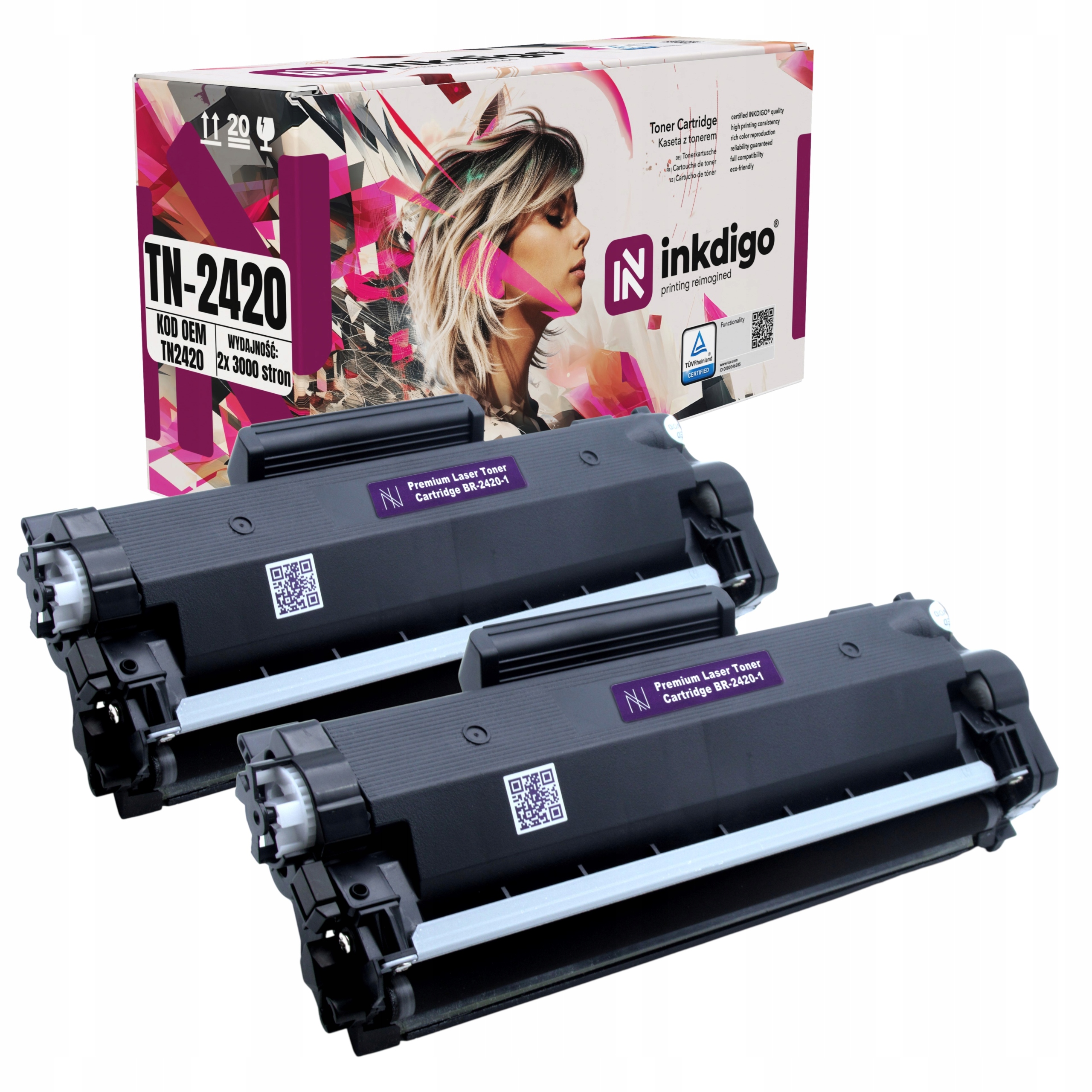 TN2420 2x Toner do drukarki Brother DCP-L2530DW L2550DN HL-L2310D L2350DW