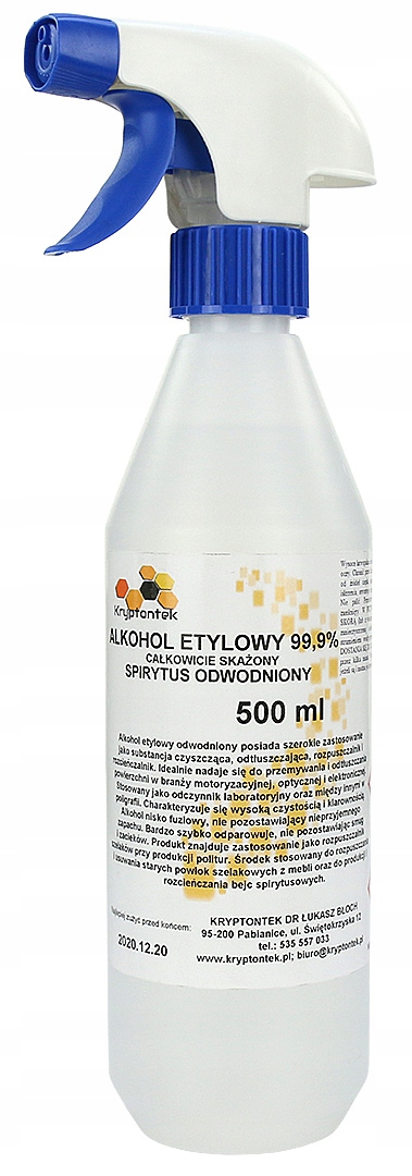 

Etanol Alkohol Etylowy 99,9% 0,5L 500ml Sprysk