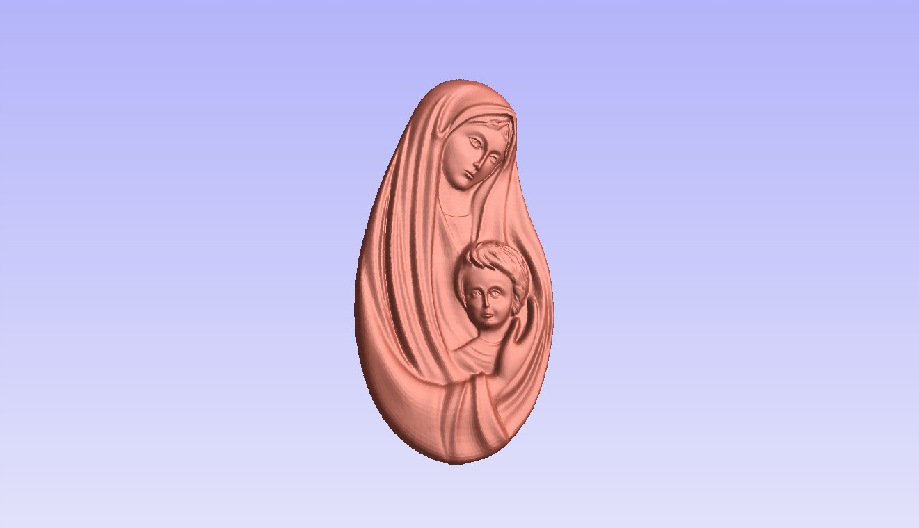 Богоматерь с Иисусом STL файл 2.5 d CNC барельеф