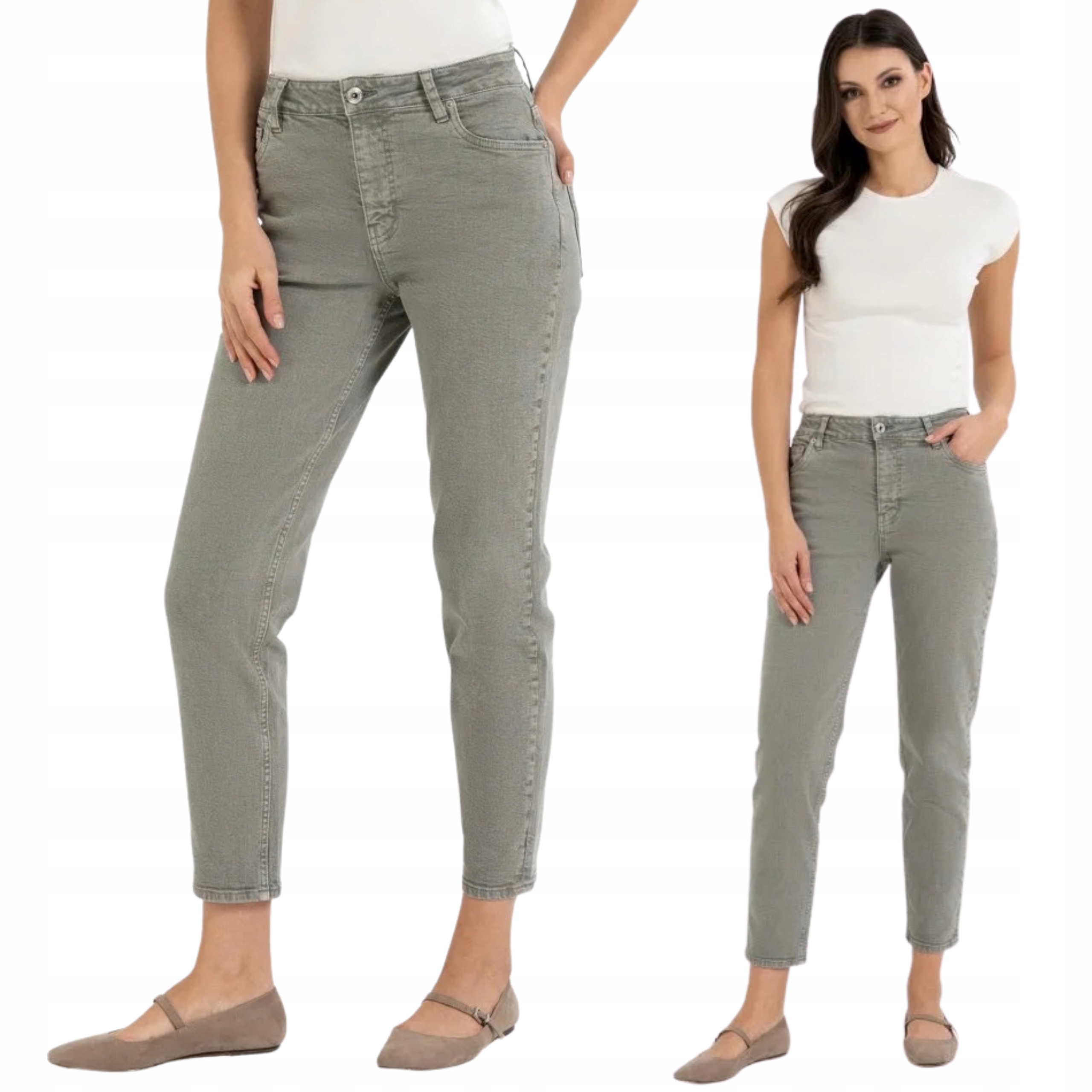 Spodnie Mom Fit Jeansy Damskie Klasyczne Mom Jeans Wysoki Stan Moraj 38