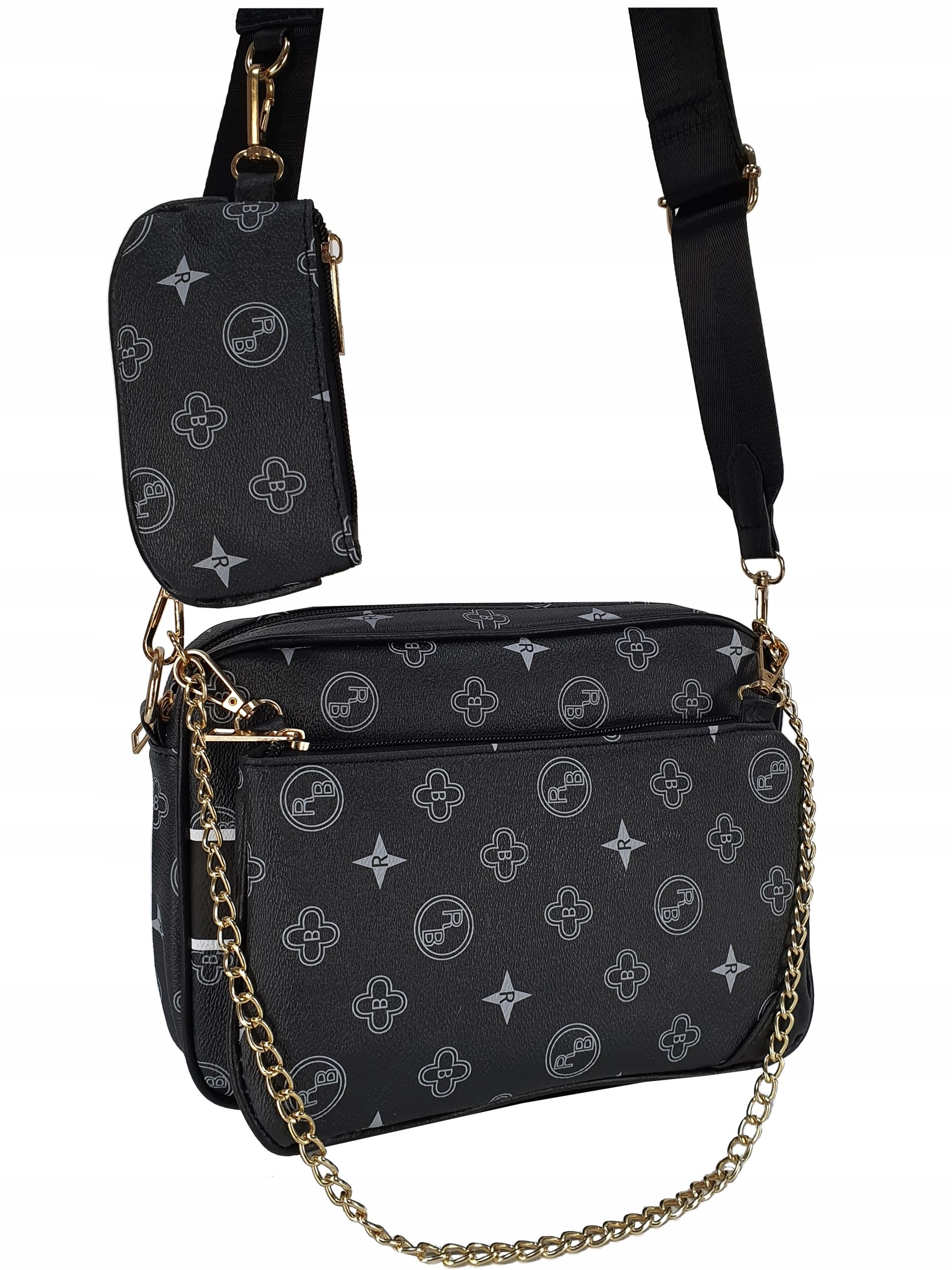 LISTONOSZKA TOREBKA 3W1 NERKA MONOGRAM PODWÓJNA Marka Velluggio