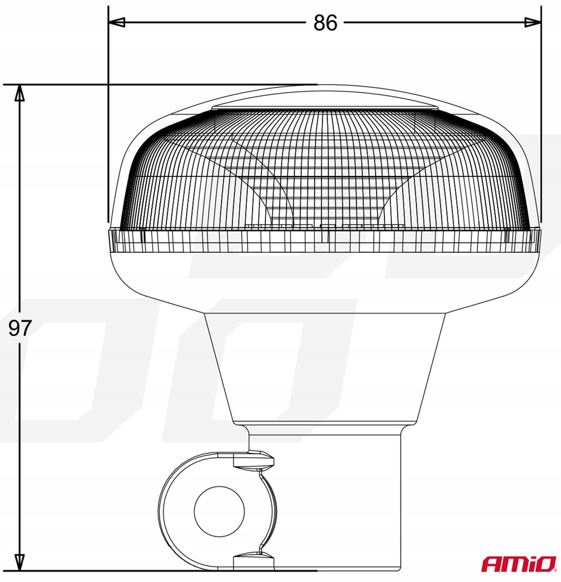 LAMPA OSTRZEGAWCZA DACHOWA KOGUT 18xLED 12-24V Źródło światła LED