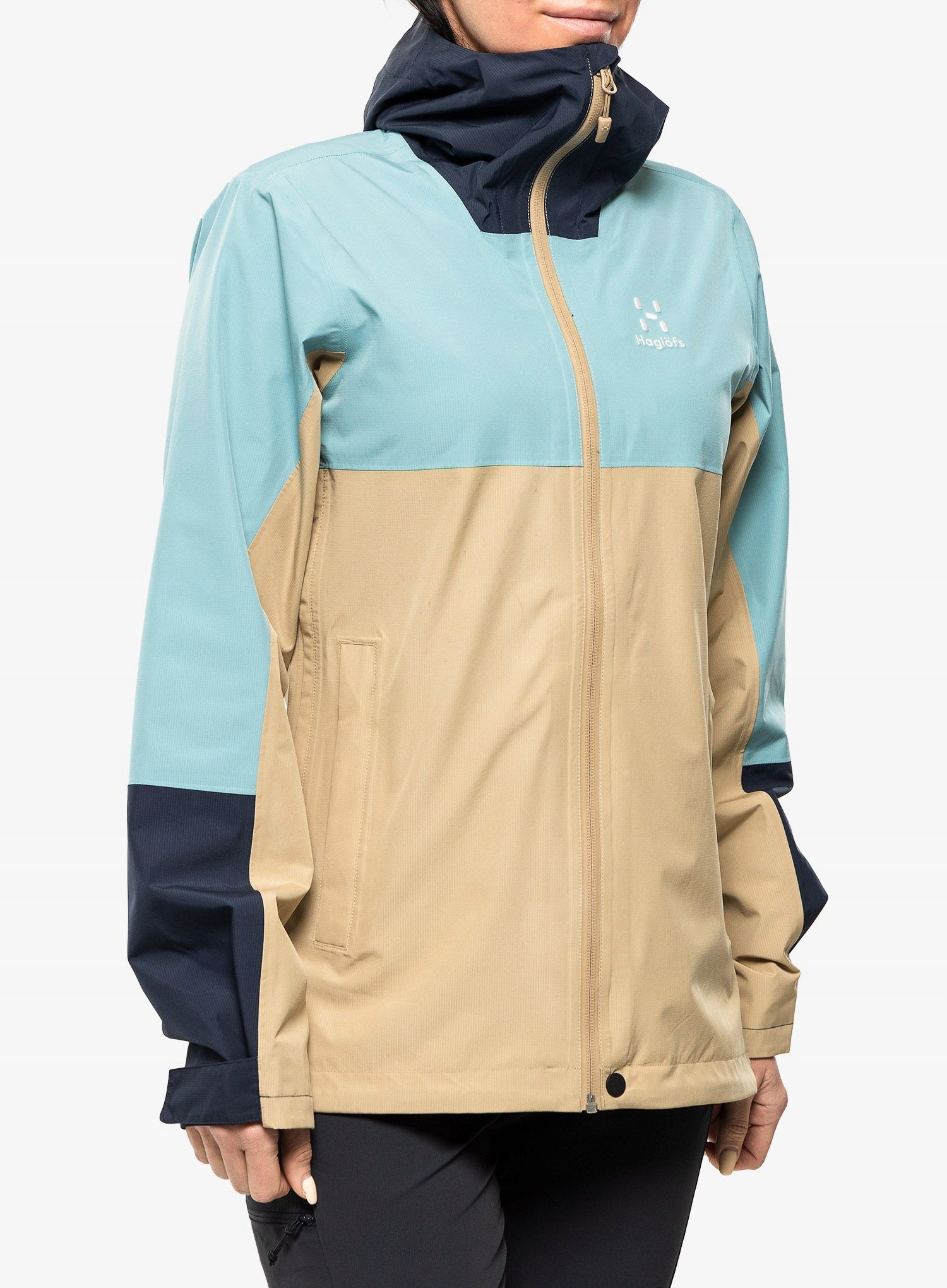 Dámská nepromokavá bunda Haglofs Finch Proof Jacket sand/blue L