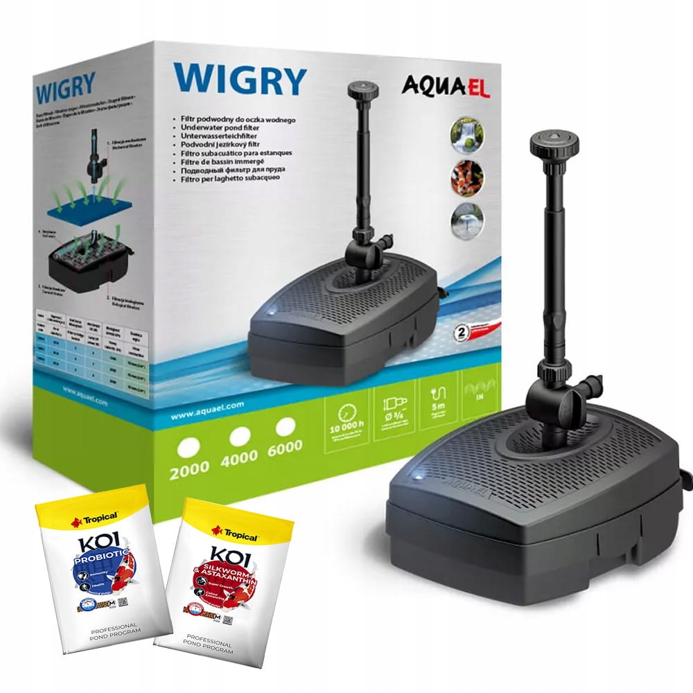 Aquael Wigry 6000 Podvodní filtr 3v1 s Uv-c fontánou 9W do očka Bonus