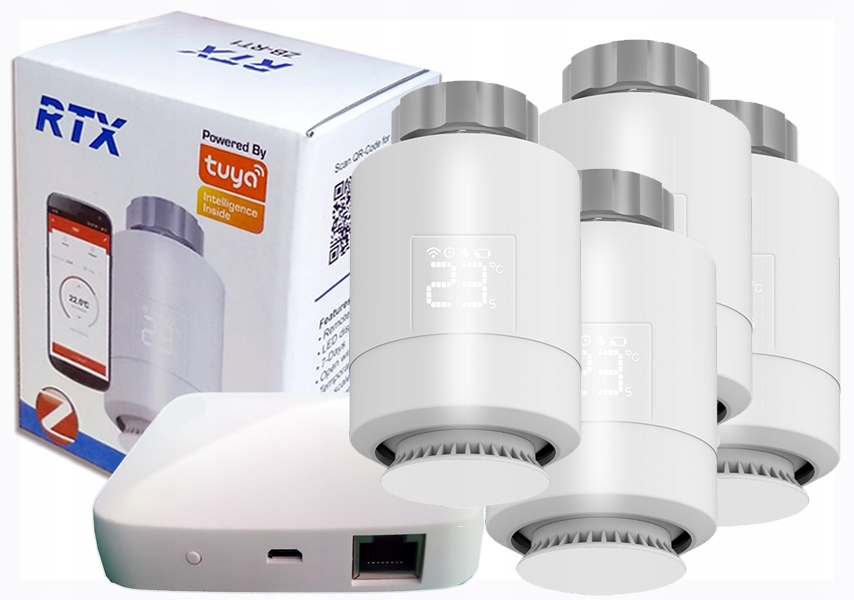 4x Termostatová hlavica ZigBee Lan brána Tuya SET4