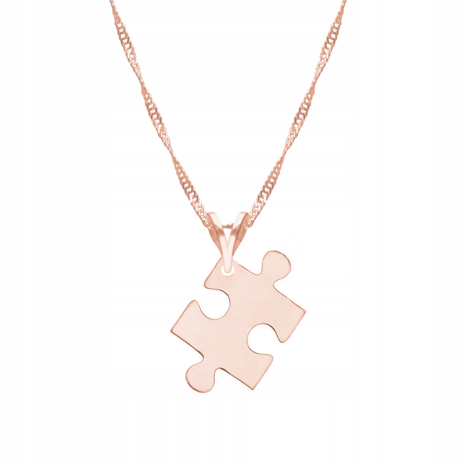 Pozlacený náhrdelník 925 Velký Přívěsek s puzzlem Puzzel Puzzle