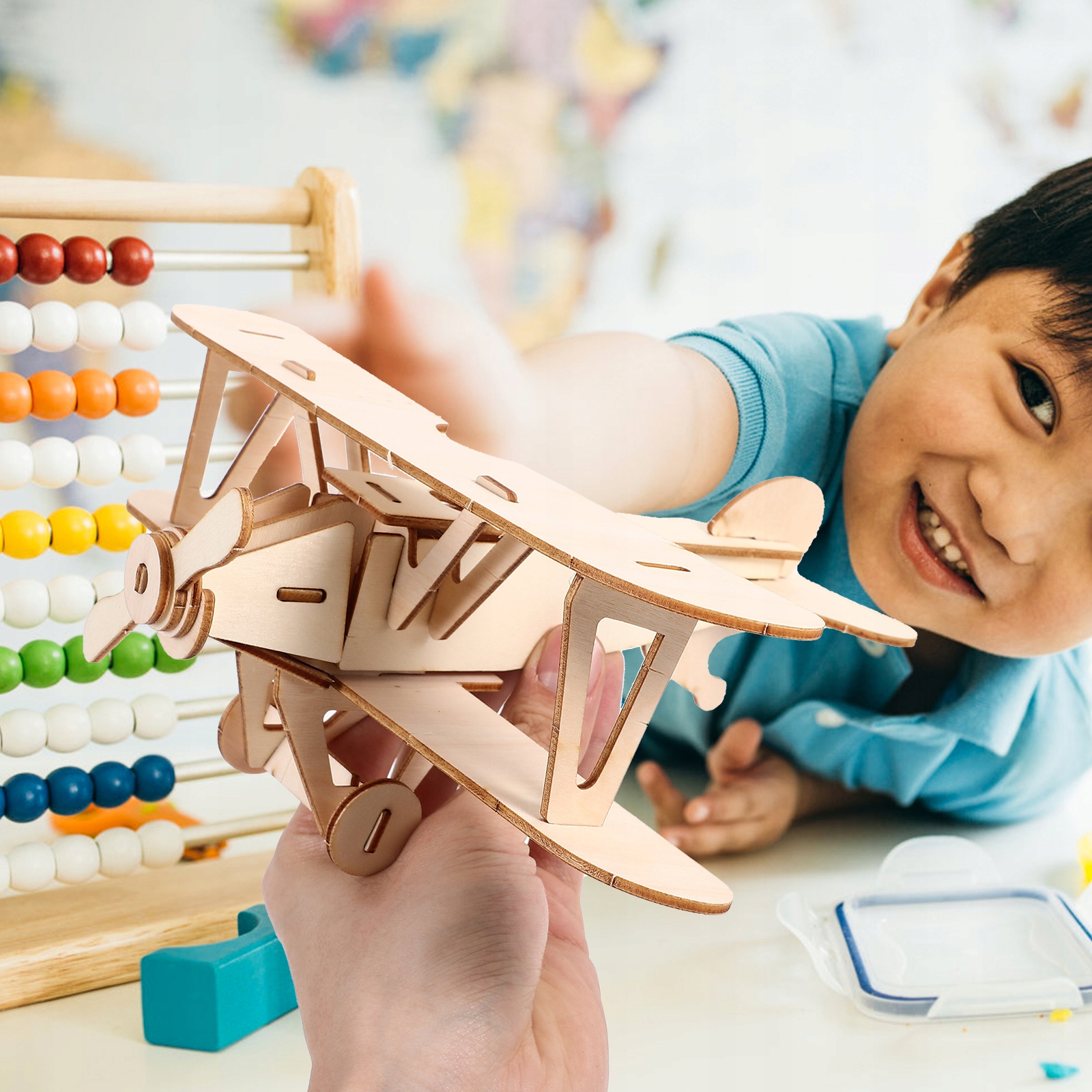 DREWNIANY ZESTAW DO <span>class ="notranslate">SK ŁADANIA SAMOLOTU <span>class ="notranslate">3D ZABAWKA EDUKACYJNA DLA DZIECI</span></span> Marka bez marki