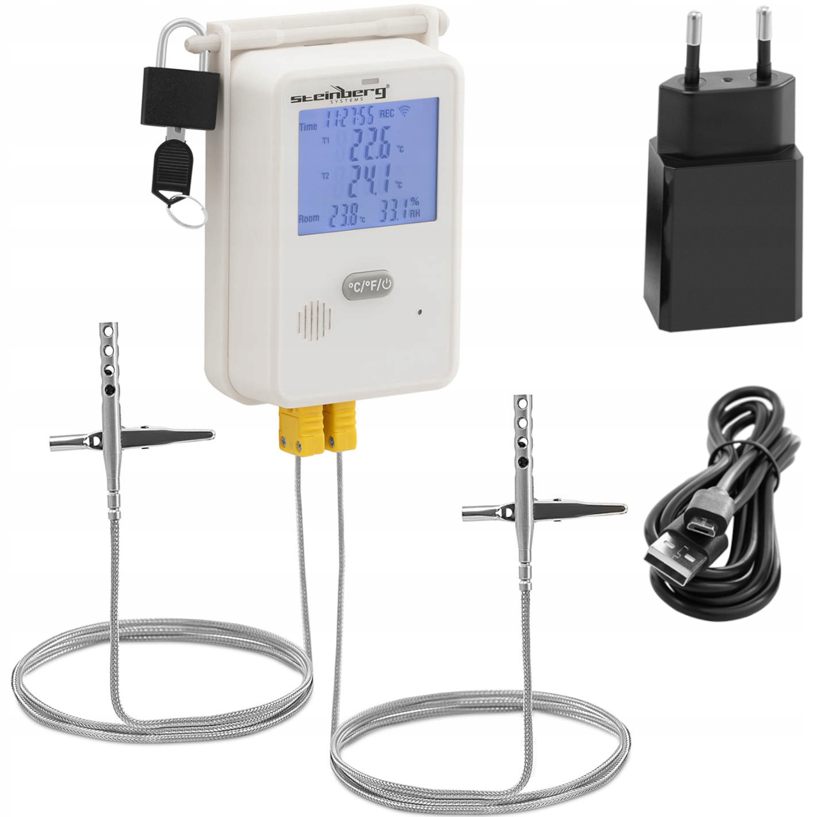Termovlhkomer LCD rekordér Usb Wi-Fi 0-100 % -50-350C