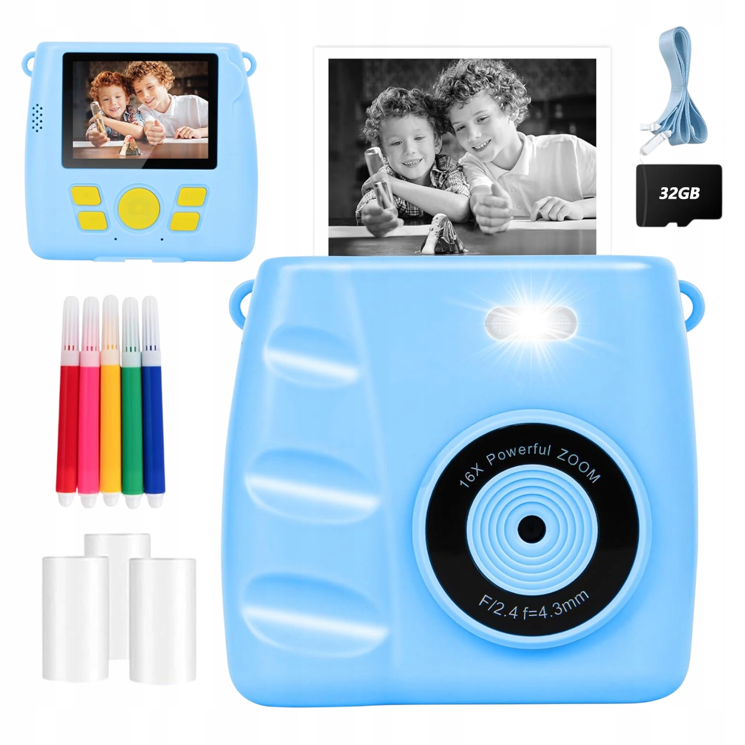 Mini Fotoaparát Instantní Digitální Termální Tiskárna 32 G