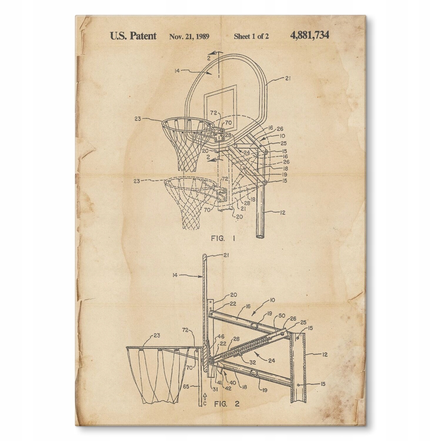 Kovový plakát Basketball sport Retro Šidítko Plech 30 x 42 cm Dárek