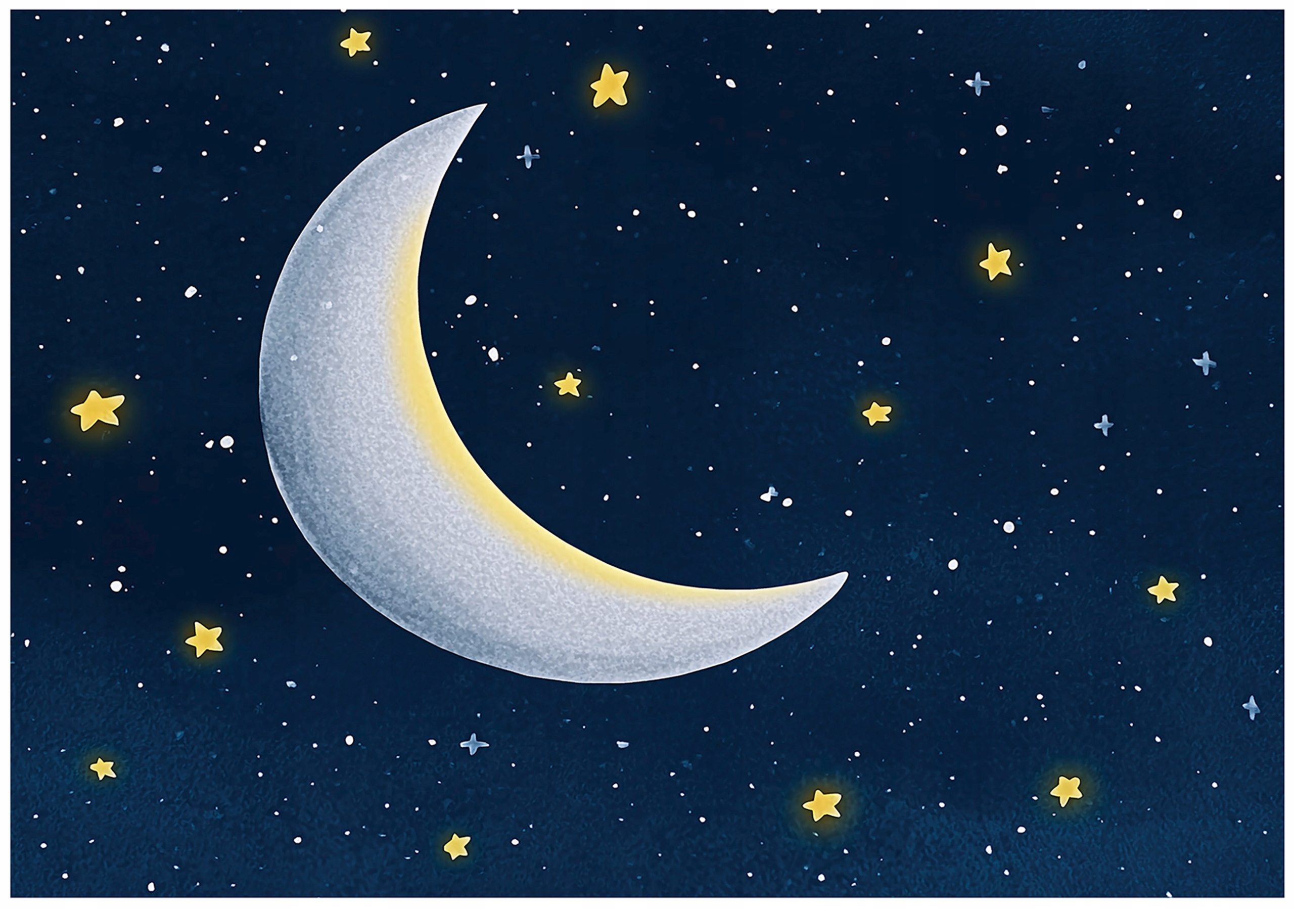 Fototapeta Pro Děti Nebe Měsíc Hvězdy Tmavě Modrá Bílá Noc 400x280