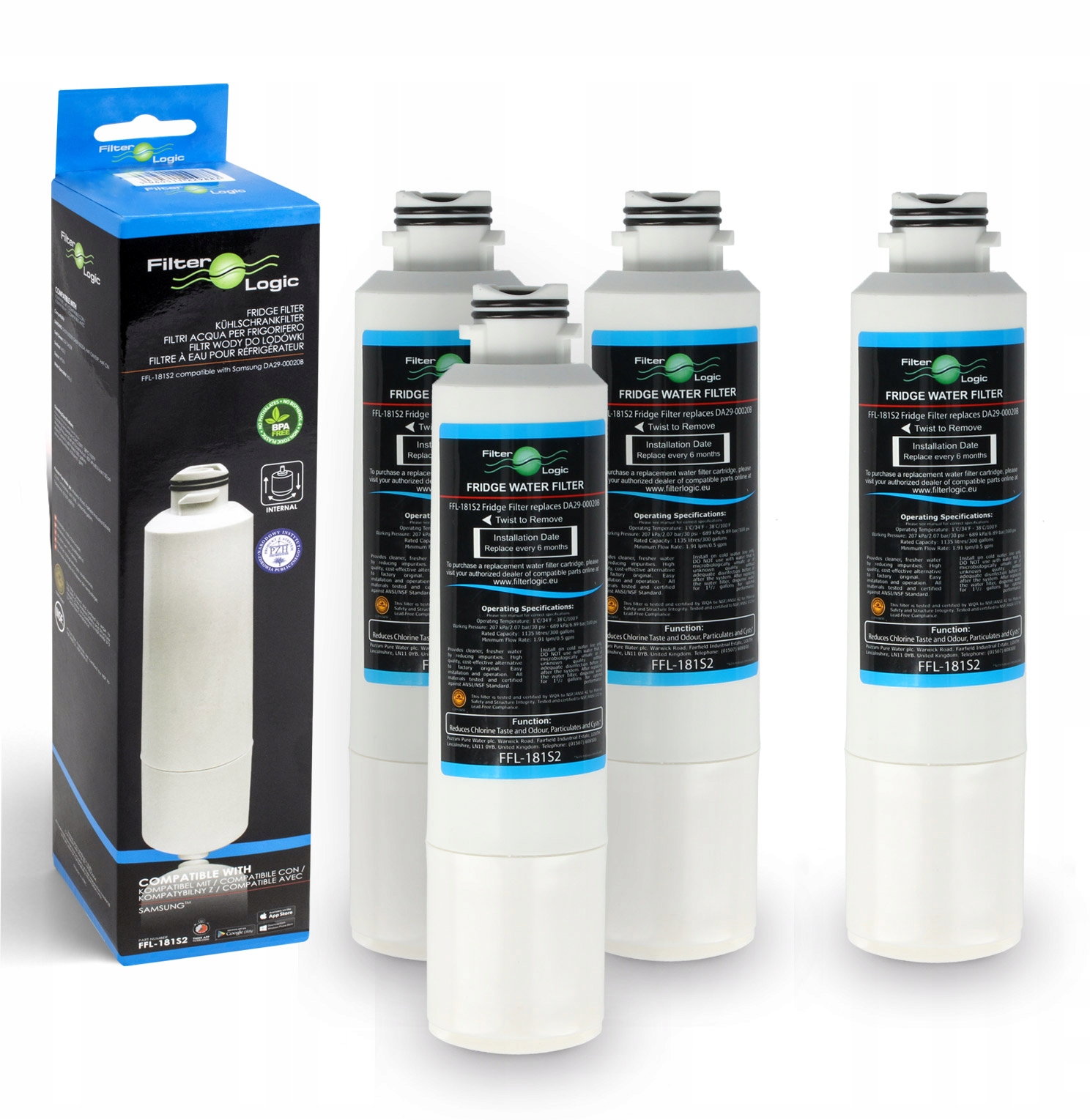 Filtr wody do lodówki FilterLogic FFL-181S2 do Samsung DA20-00020B 3+1!
