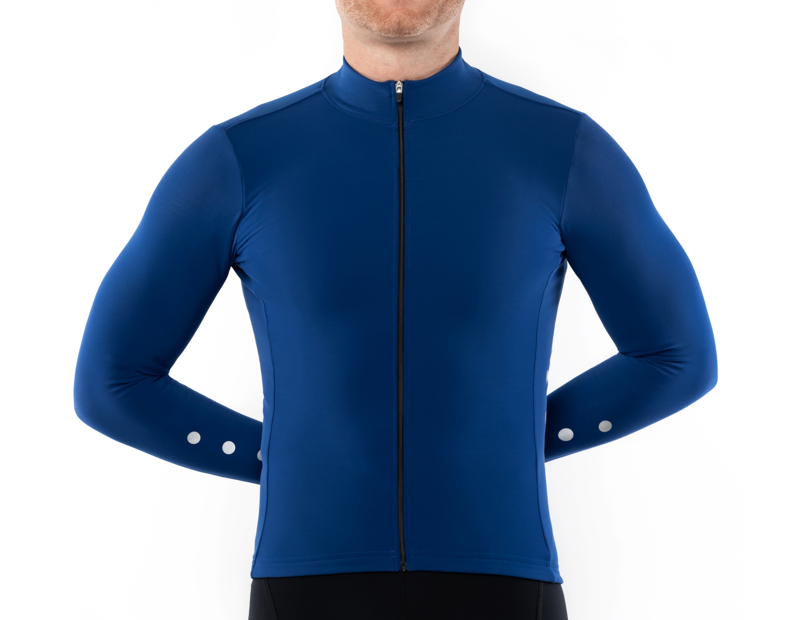 OCIEPLANA BLUZA KOLARSKA KOBALTOWA L, ODBLASKI, LOKOSPORT, SZOSOWKA. Kod producenta KDR_BY