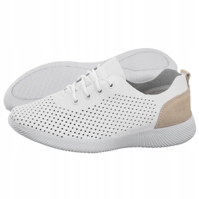 Dámské kožené polobotky Artiker Bílé 58C0152 White
