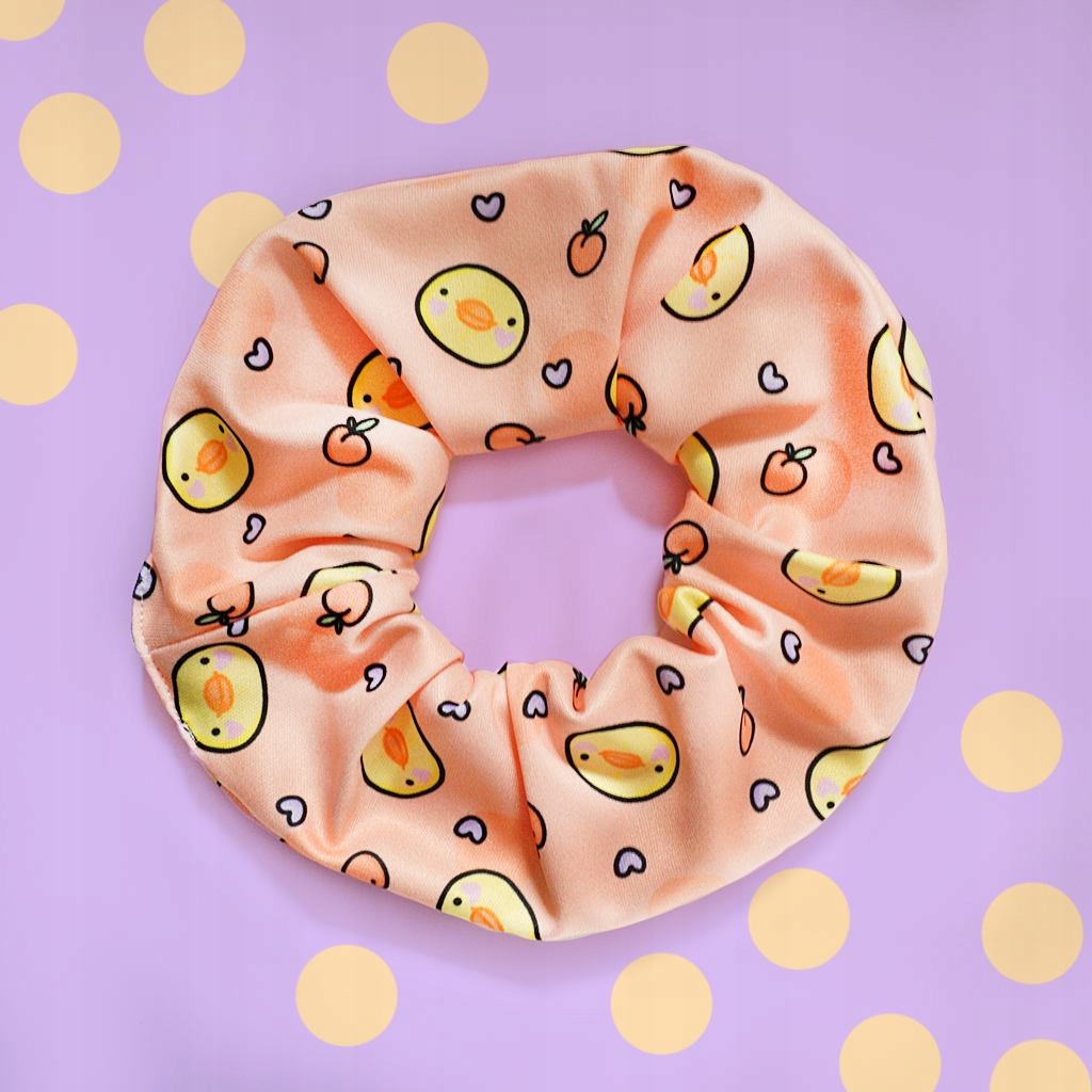 

Duża Scrunchie Gumka do włosów z Kaczki brzoskwnie