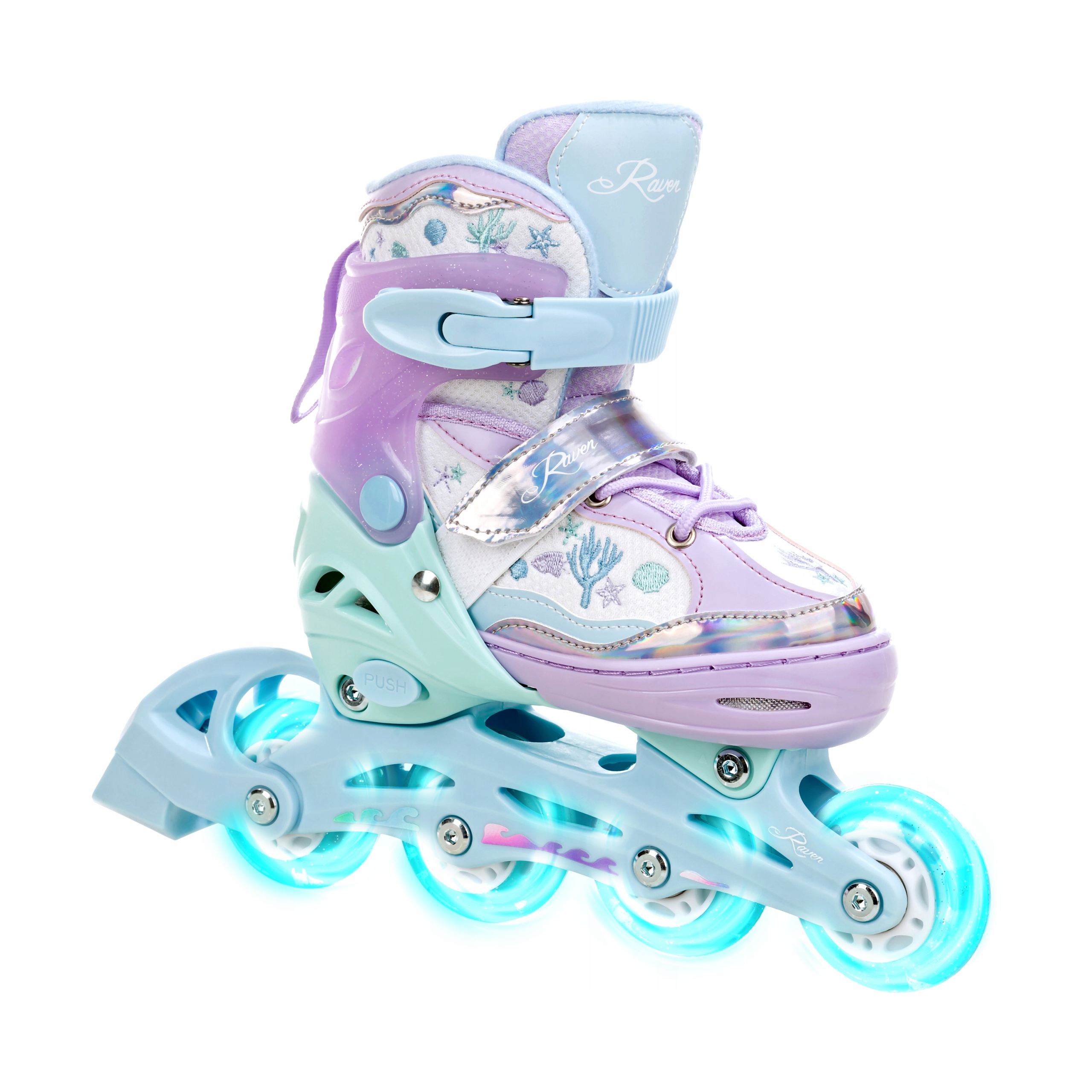 Rolki Regulowane Raven Isla Violet 34-37 Kółka Led
