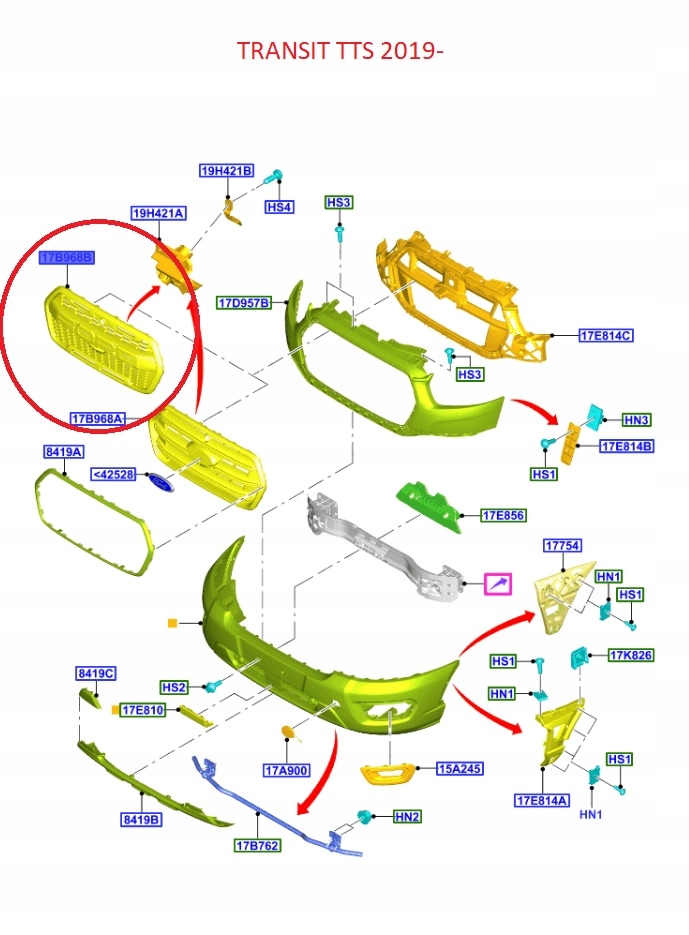 ATRAPA "RAPTOR" FORD TRANSIT 2467811 OD 29.06.2020 Numer katalogowy części LK31-17B968-BA5YZ9
