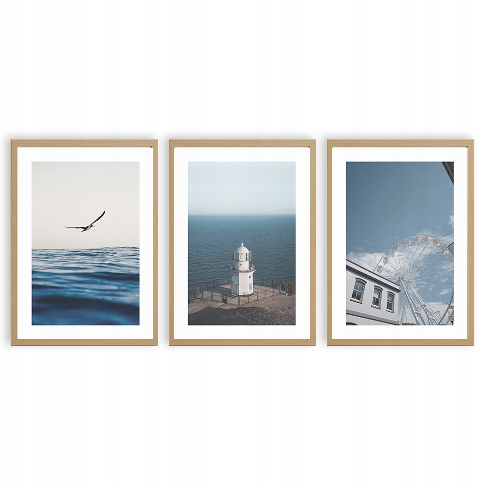 

Zestaw Plakatów A3 Nebieski Morze Latarnia Spokój