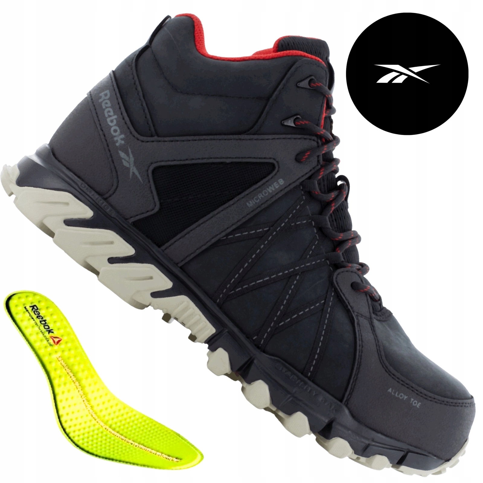 Buty robocze męskie skórzane wysokie Bhp S3 całoroczne Reebok IB1052 42