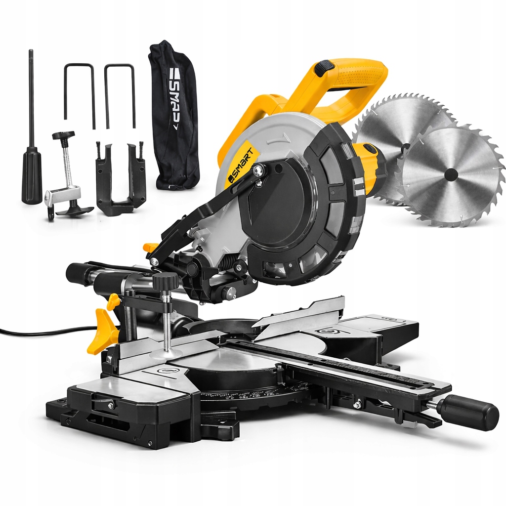 Piła Ukosowa 1700W Ukośnica Z Posuwem 216mm Laser 2 x Tarcza 24z 48z