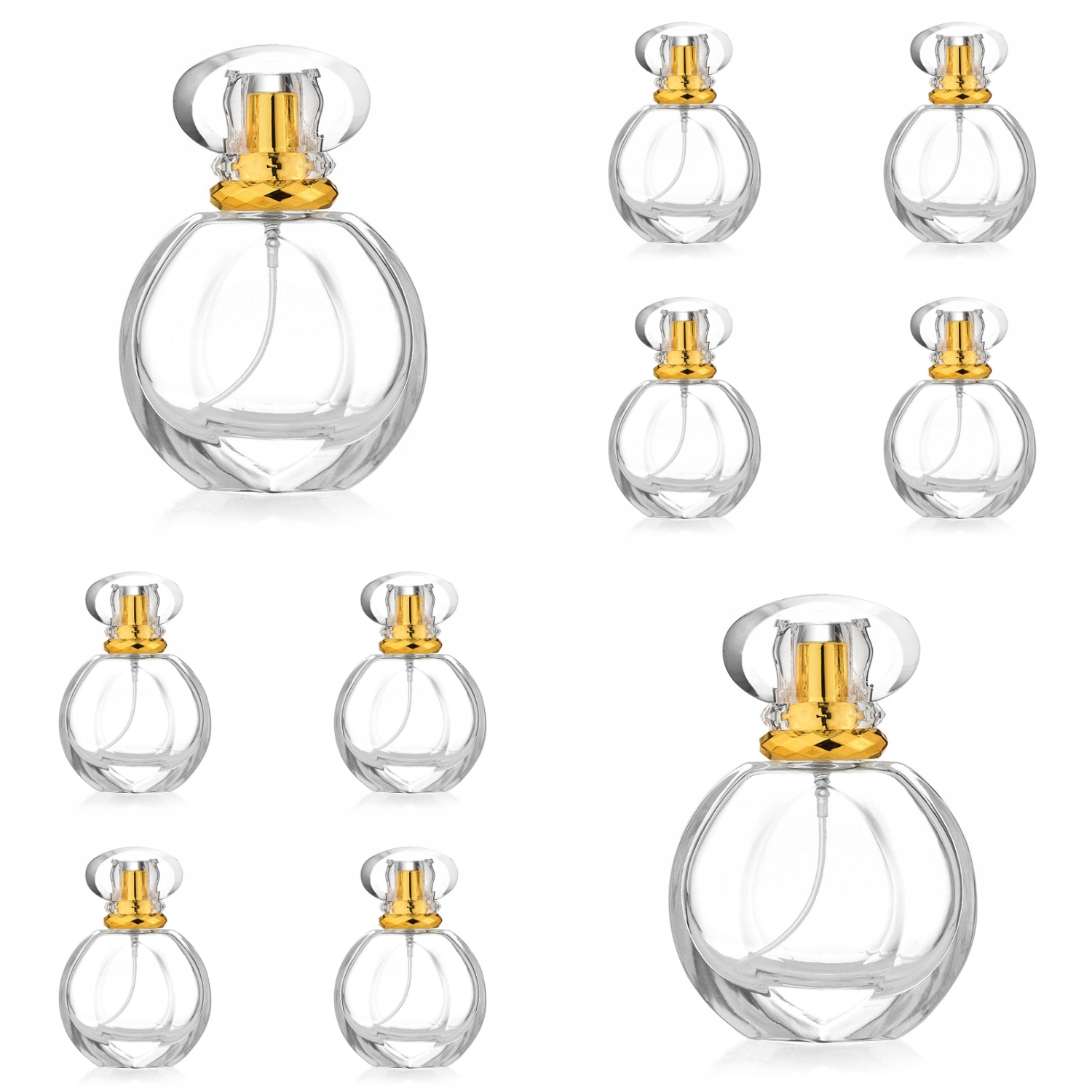 Skleněný flakon na Parfém Křišťál Diana Gold, sada 10 x 50 ml