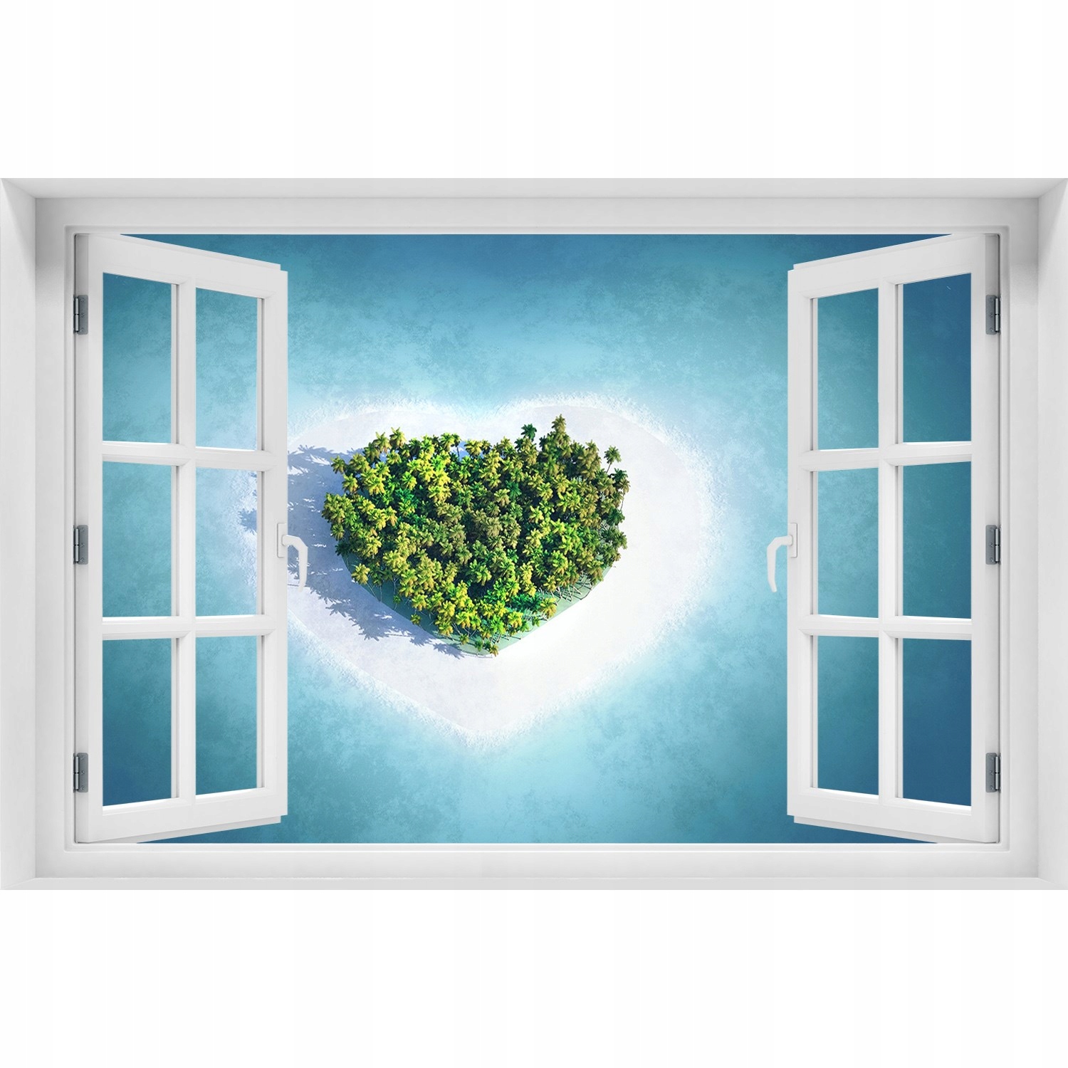 

Okno Naklejka na ścianę Wyspa kształt serca 120x80