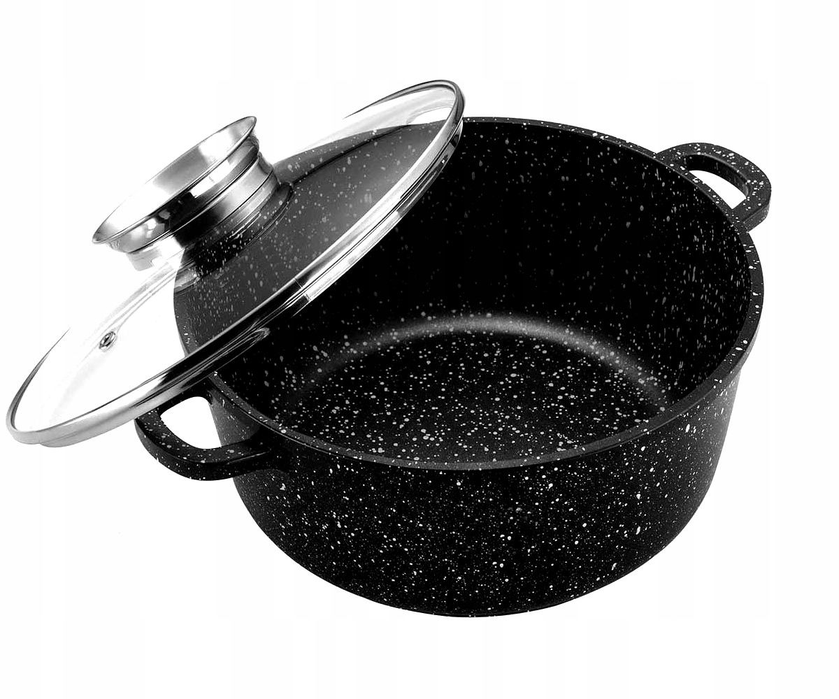 ZESTAW GARNKÓW Z POWŁOKĄ MARMUROWĄ 12 ELEMENTÓW Kolor czarny wielokolorowy