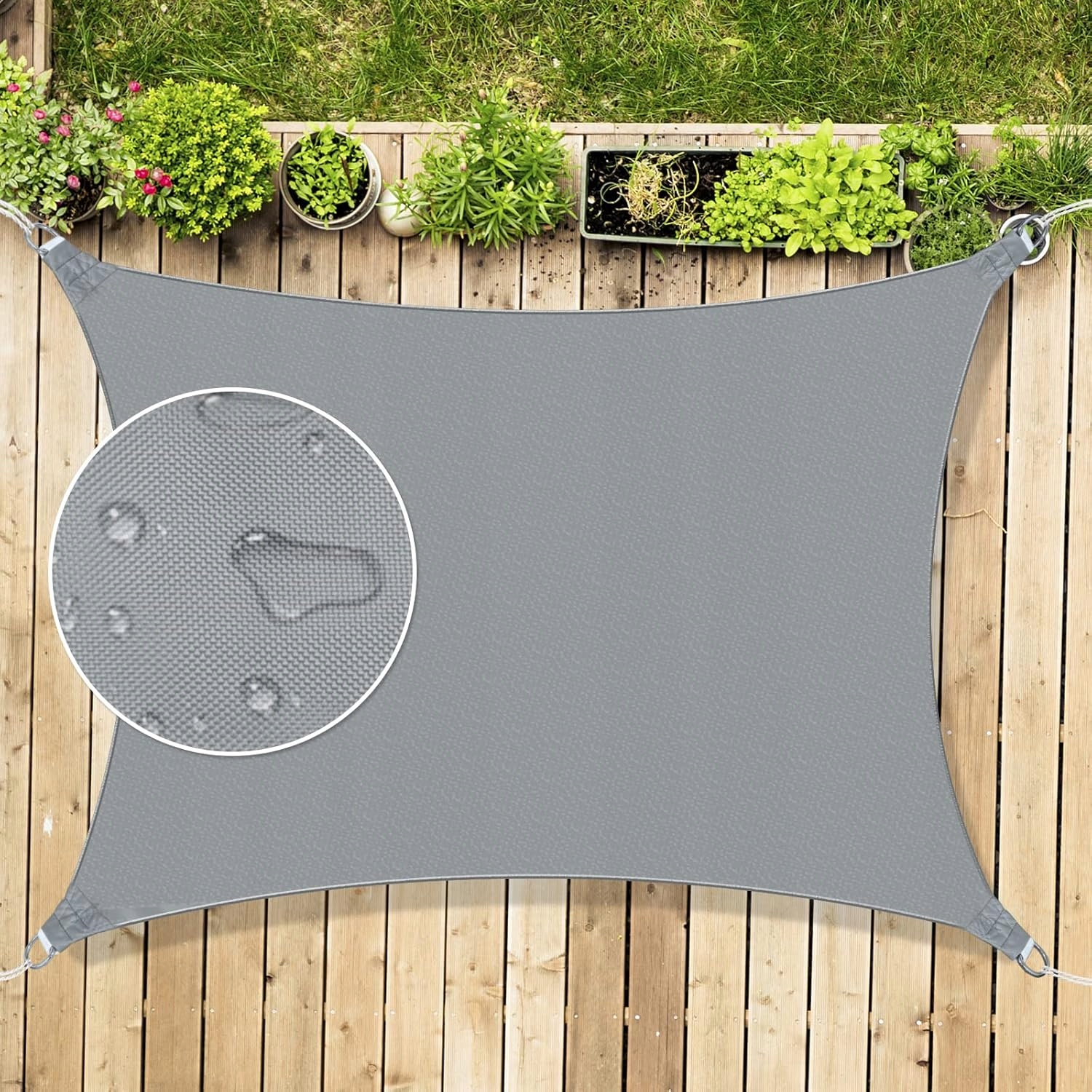 Sluneční Plachta 4x5M Voděodolná Markýza Uv Zatemňovač Zahradní