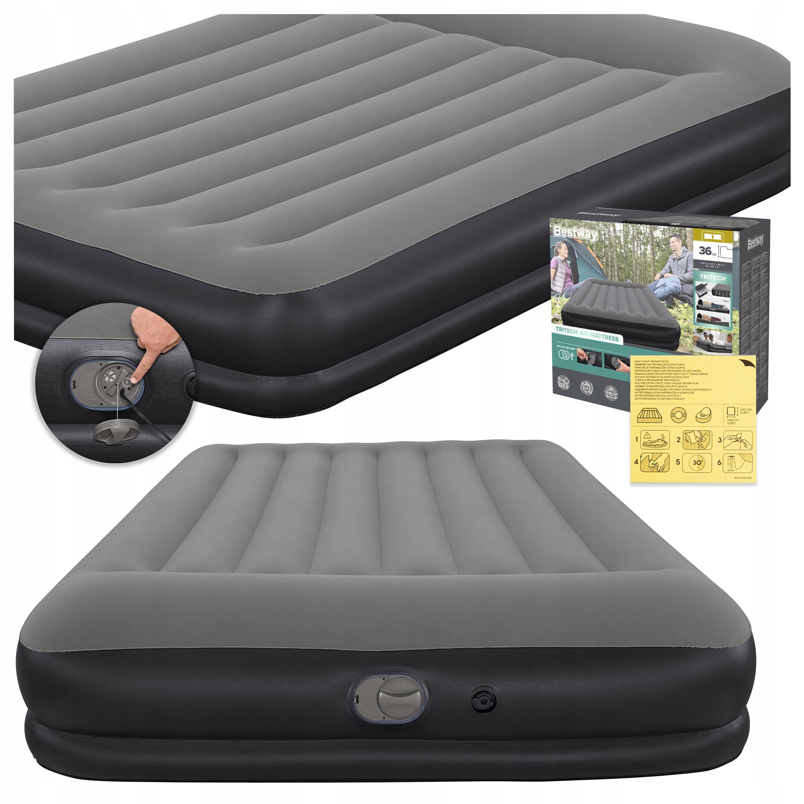 Matrace Pumpa Usb Tritech 203x152x36CM Bestway 671BU