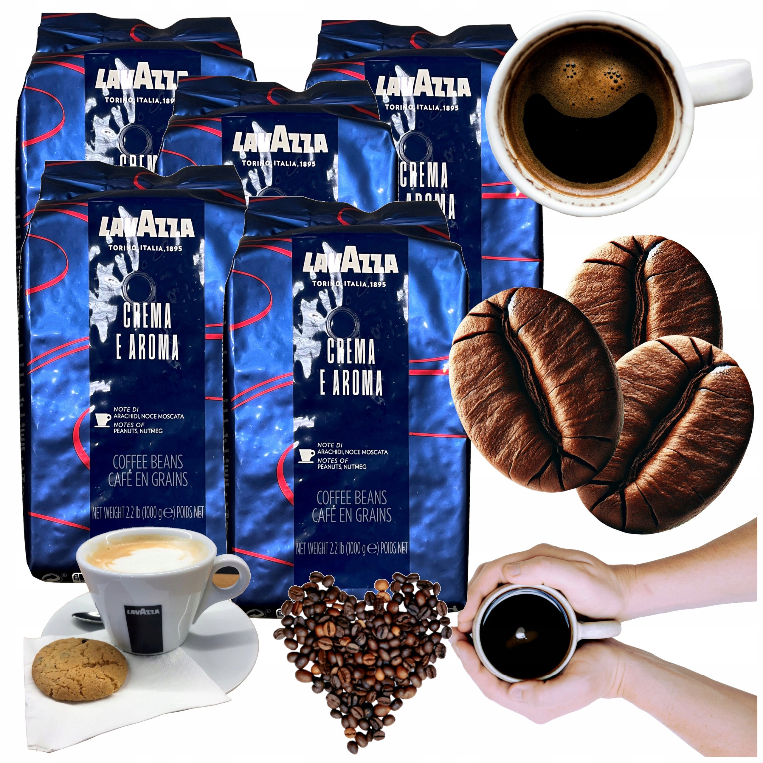 Kawa ziarnista Lavazza Crema e Aroma Blue 1kg x5 mieszana Arabica Robusta